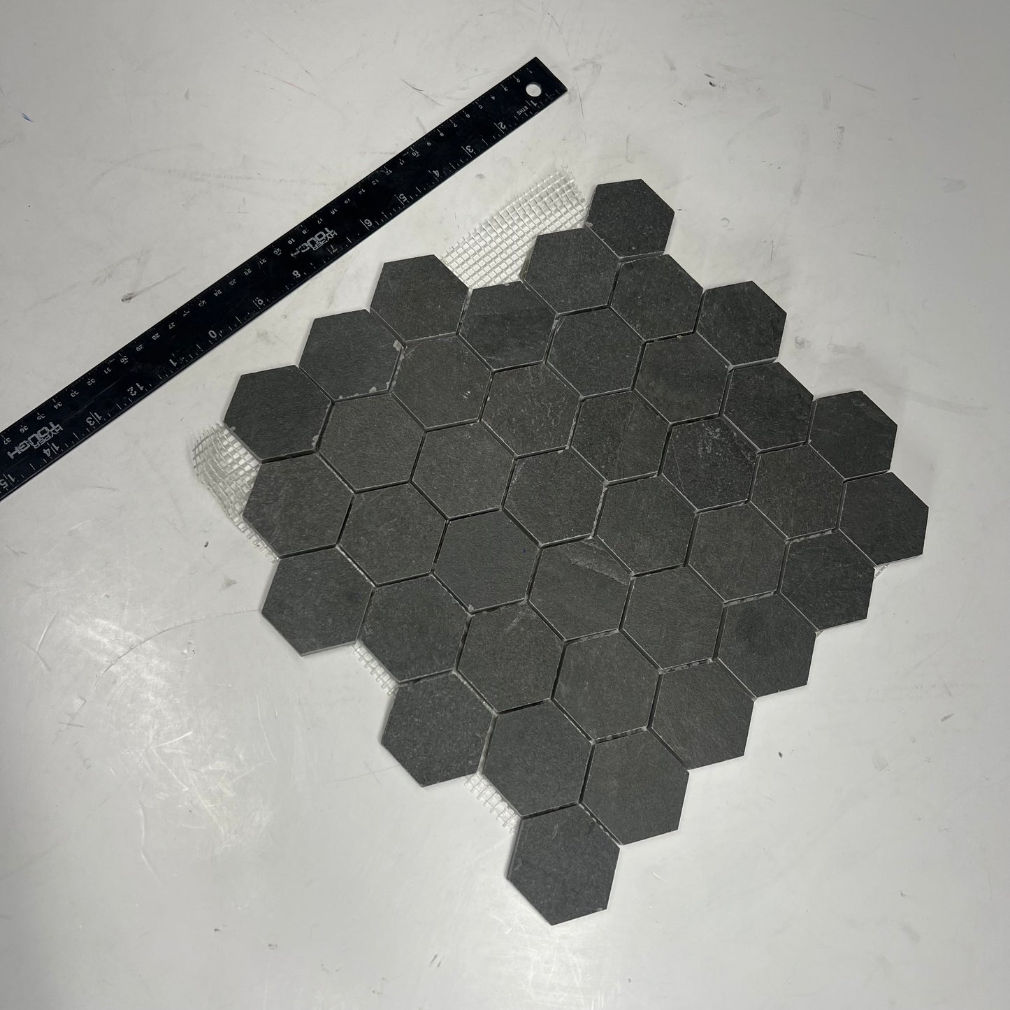 ZA@ ANATOLIA (6 PACK) Sheets of Hexagon Tile 13"x12" Slate Gray (As-is)