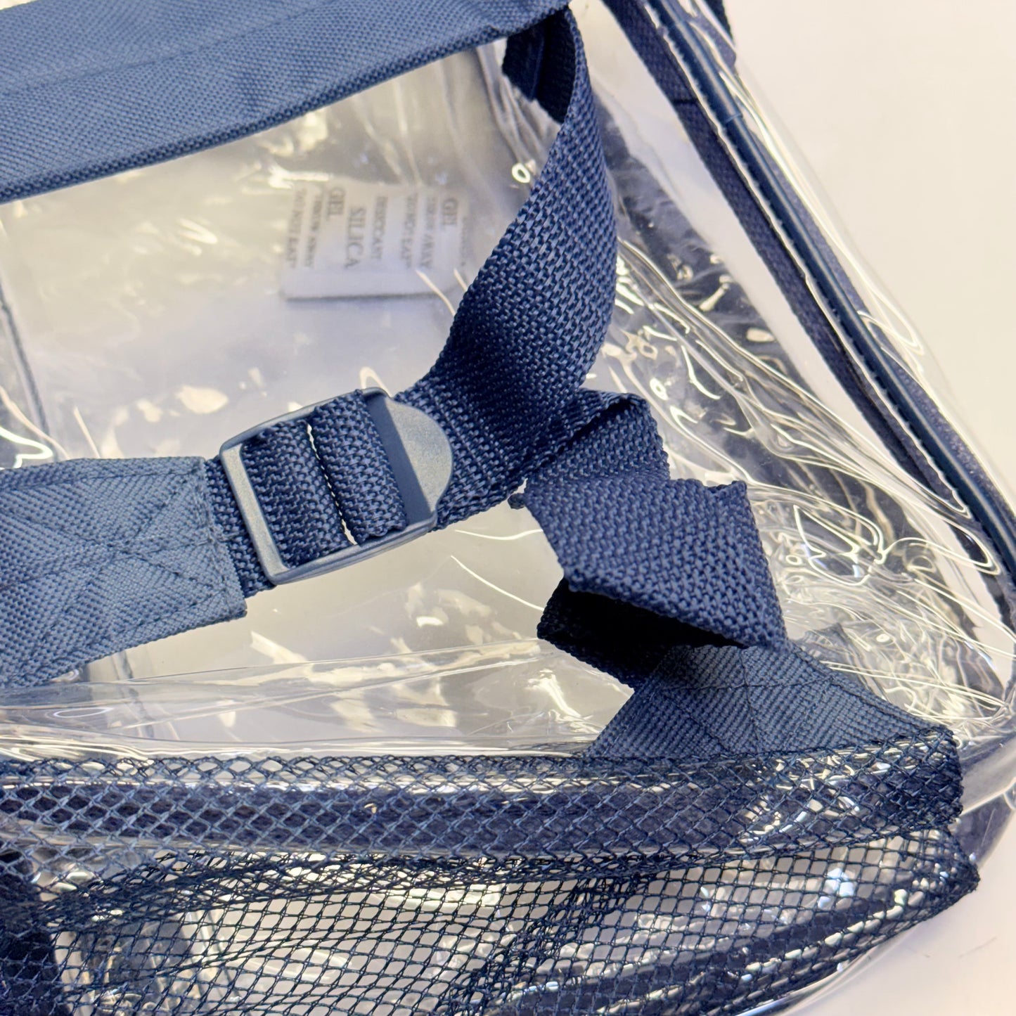 BWAP 17" Clear Plastic Backpack 17" x 12" x 6" Color Blue Navy BP1643