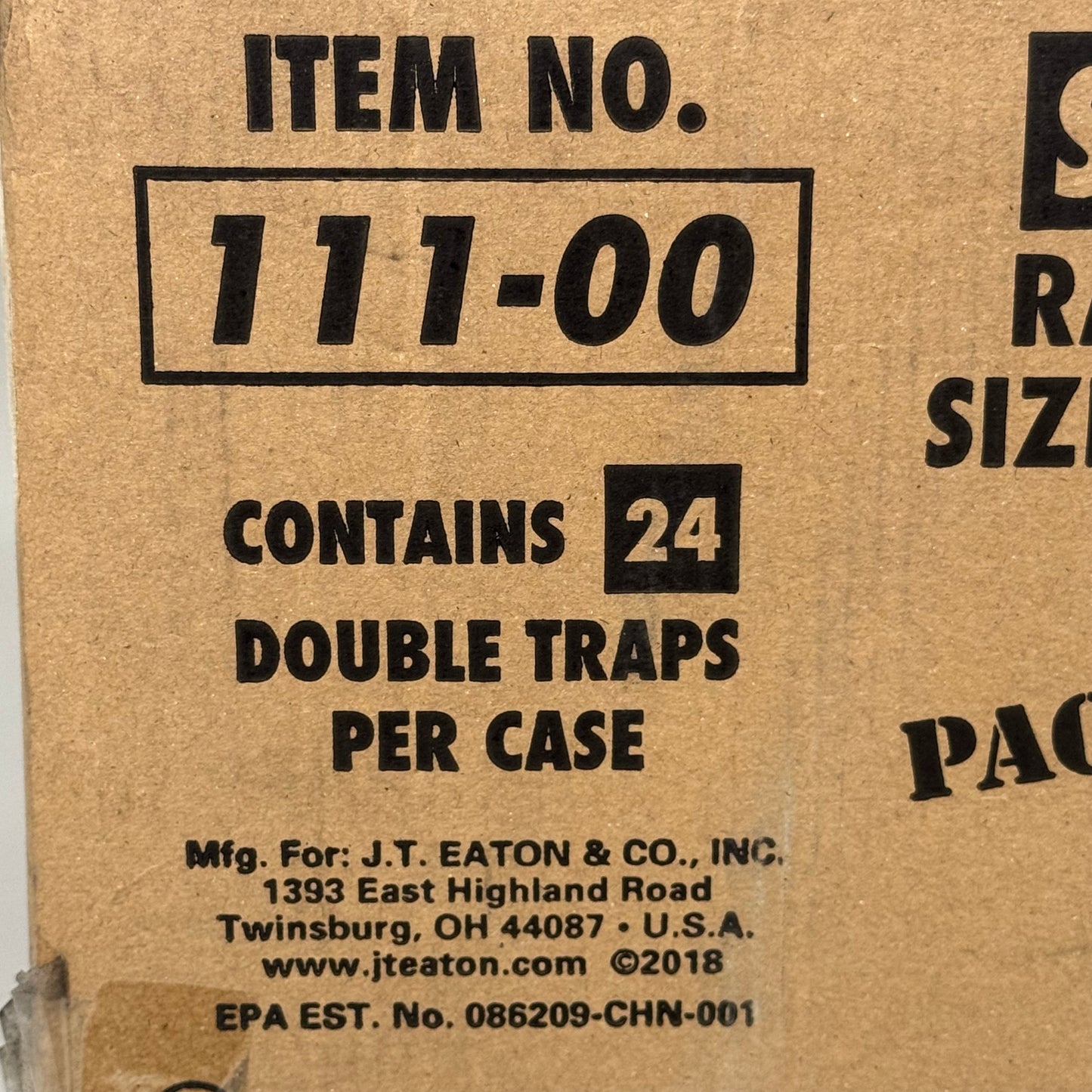 JT EATON (CASE OF 24) Stick-Em Rat/Mouse Sz Double Glue Trap Trays 10"Lx 5"W