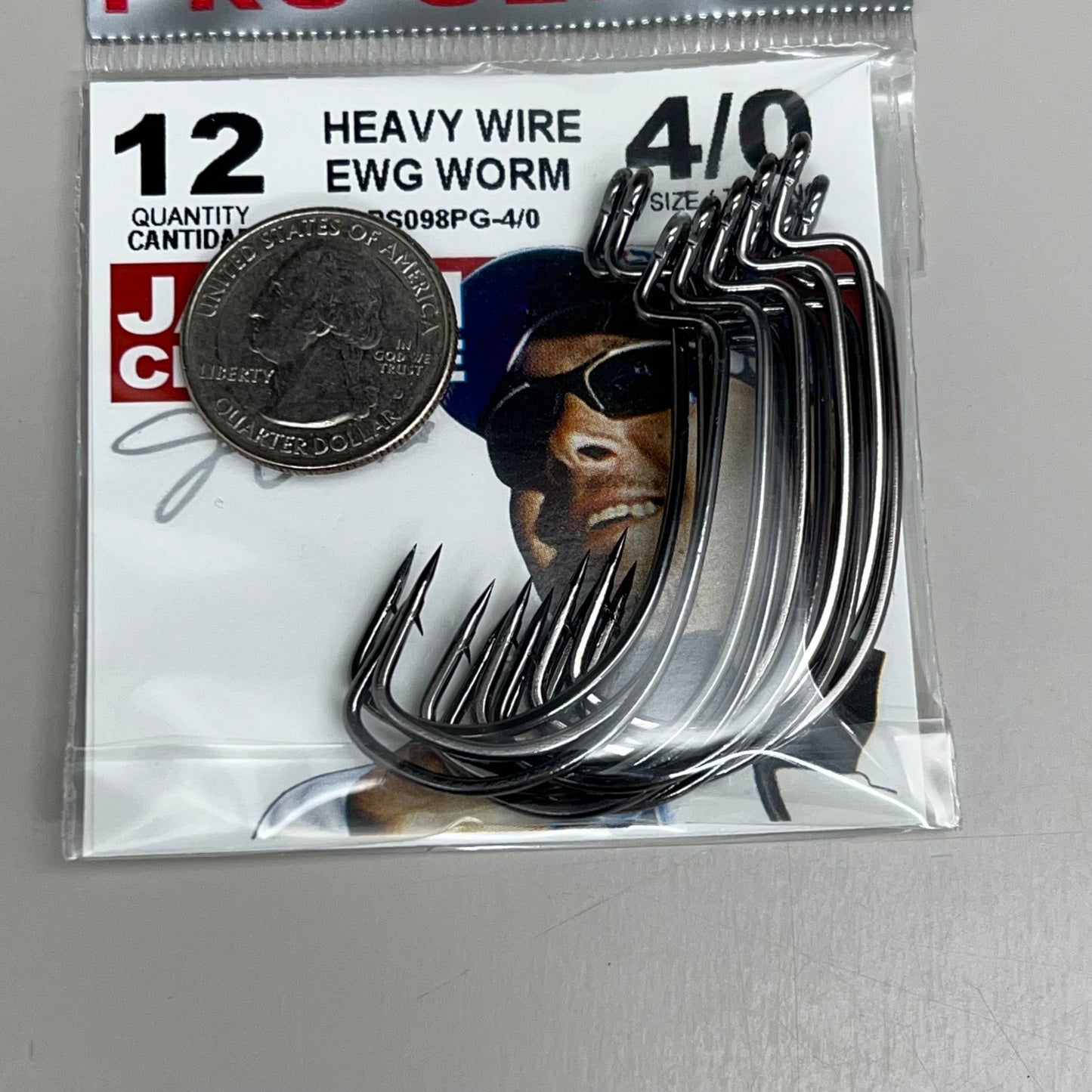 EAGLE CLAW (5 PACK) Round Bend EWG Worm Hook Platinum Blk #4/0 12pc LPS098PG-4/0