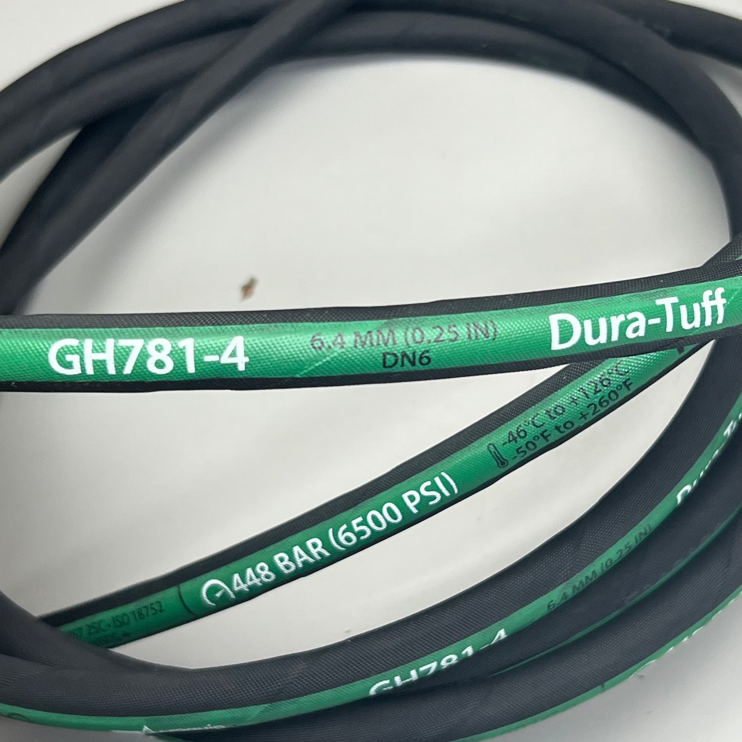 Heritage Plastics Hydraulic Hose (25 FEET) GH781-4 Dura-Tuff .25" 448 Bar 6500 PSI