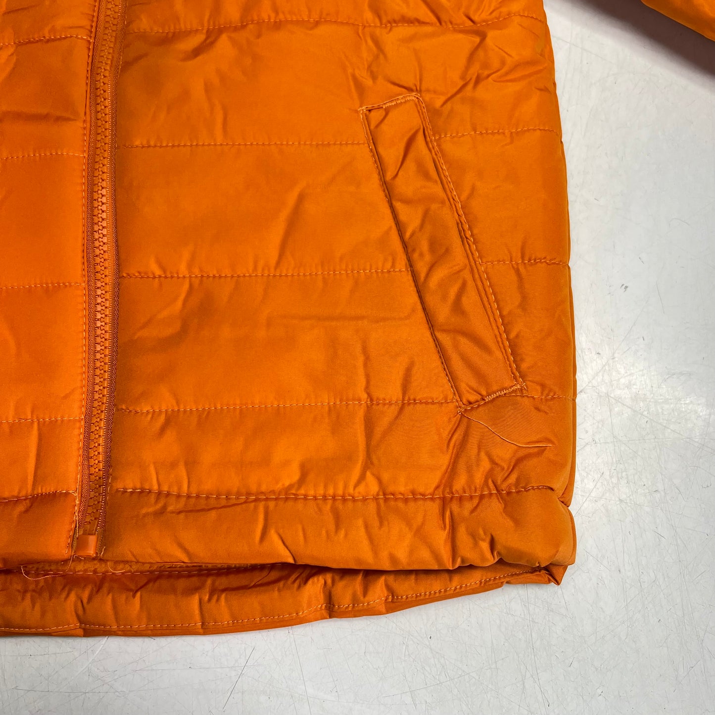 WHALES TAIL Fleece Lined Hooded Full Zip Up Winter Coat  Boy's Sz 7 Orange