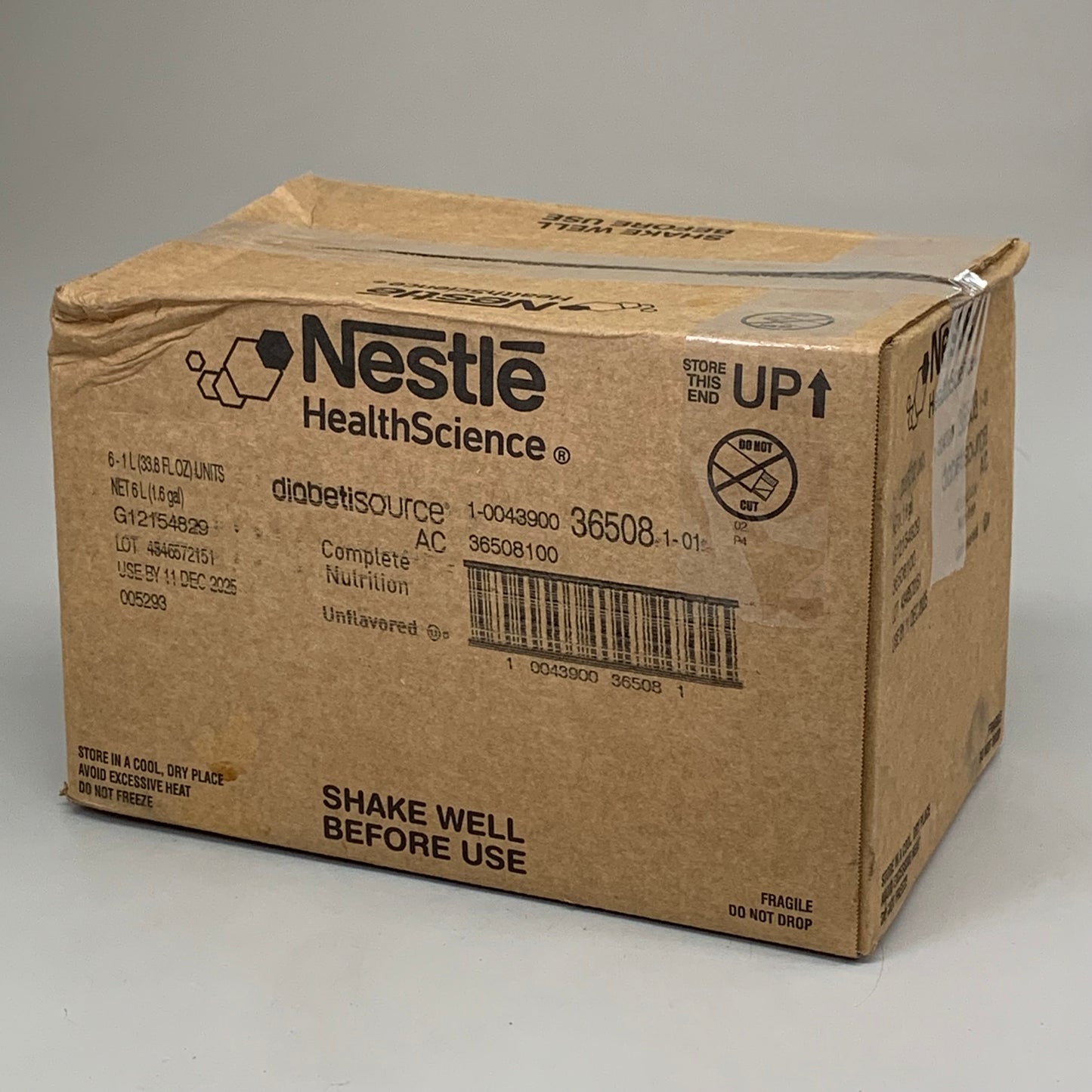 NESTLE (6 PACK) Health Science Diabetisource AC RTube Feeding Only 1 L BB 12/25