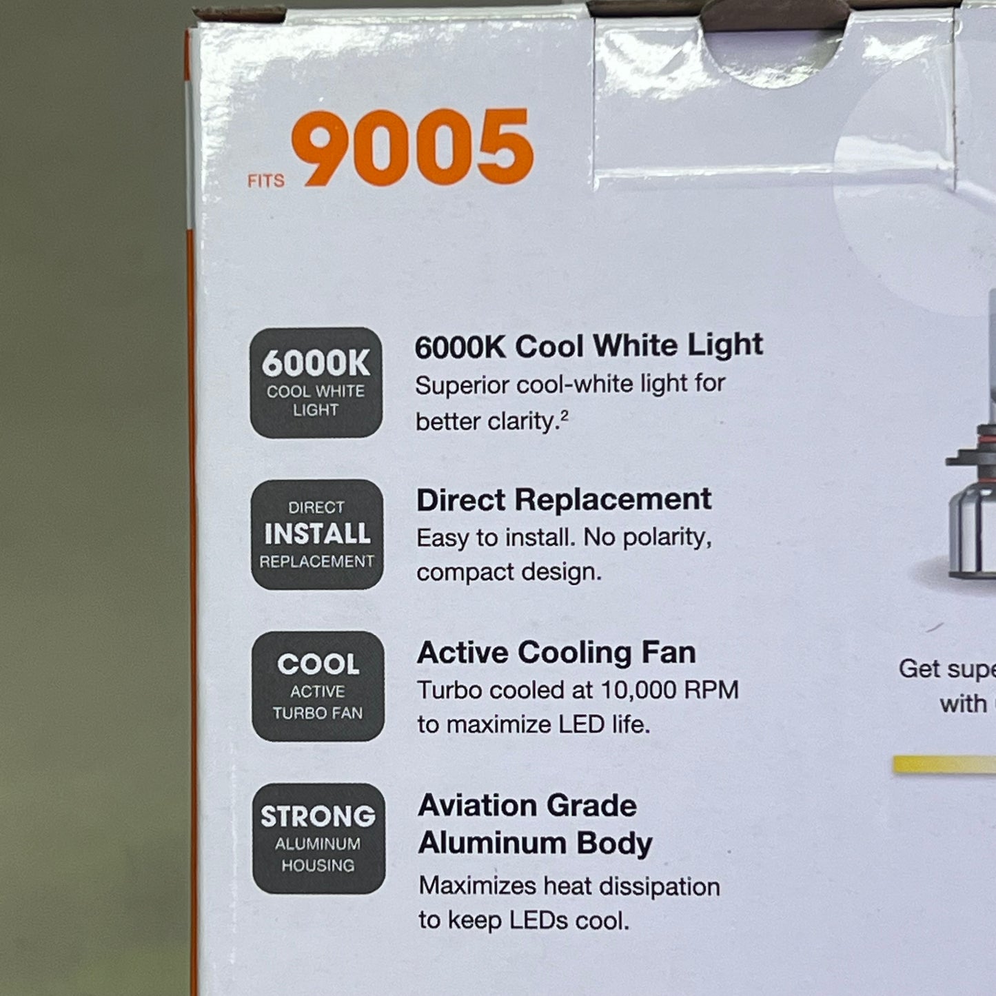 SYLVANIA (2 PACK)LED Fog & Powersports Bulb 12.8V DC 6000K Cool White 9005SL.BX2