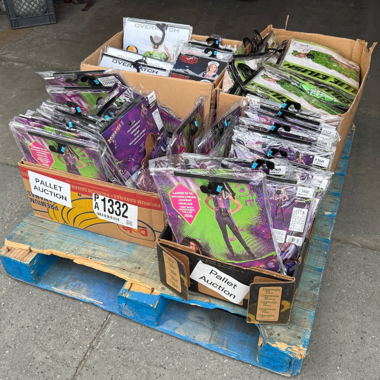 ZA@ Pallet of MIXED Halloween Costumes: Stranger Things, Billie Eilish, Zombies, 2 Overwatch (AS-IS)