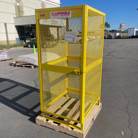 Z@ JAMCO Vertical Gas Cylinder Storage Cabinet 71”x39”x31” Yellow CV051YP