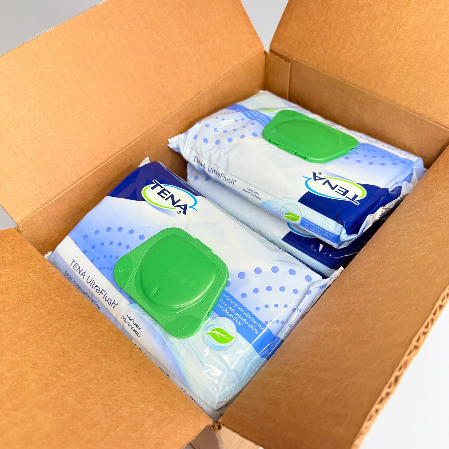 TENA (12 PACK) Ultra Flush Washcloths Gently Cleanses Pack 48ct (7.5 X12.5 in) BB 09/26