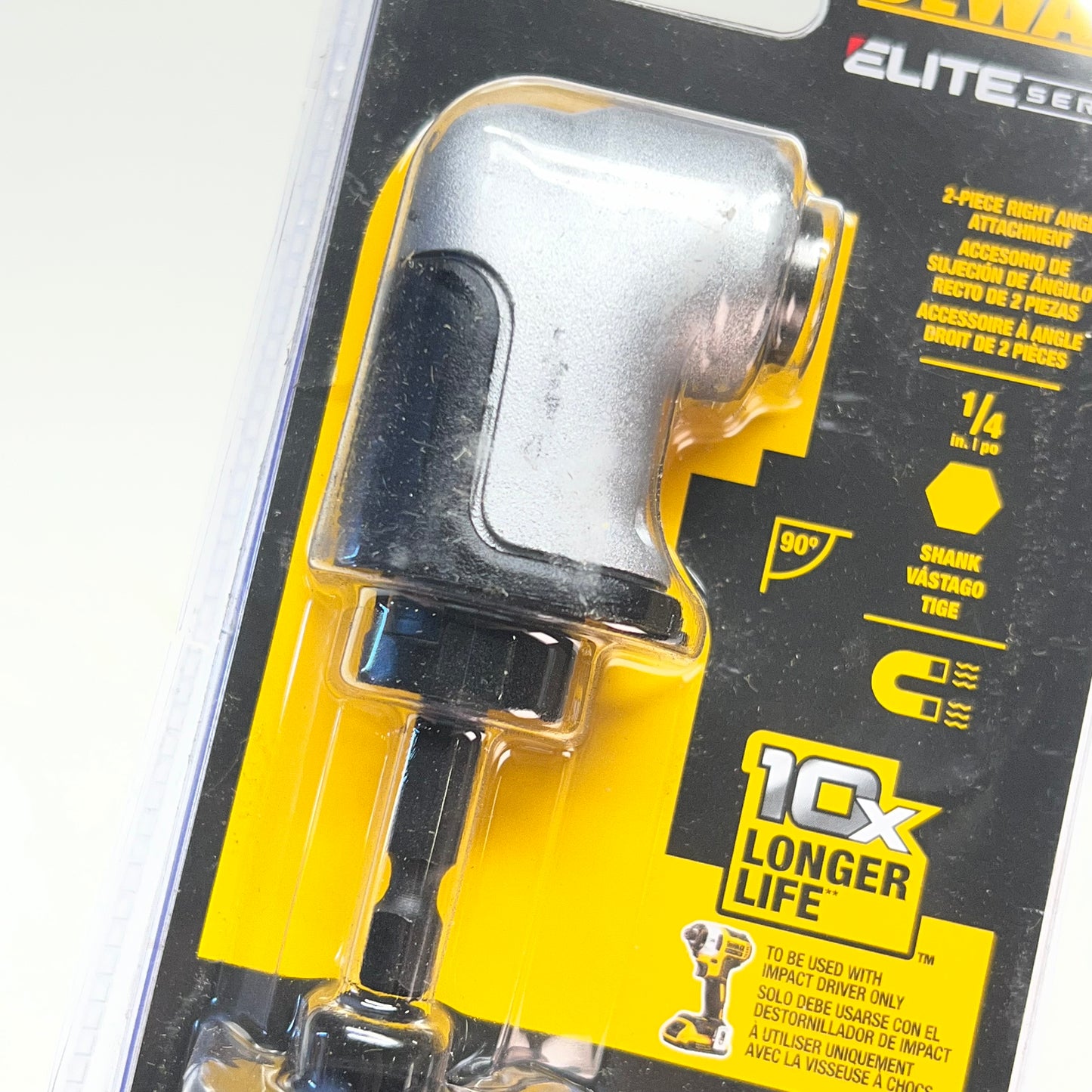DEWALT Elite Series Impact Drill Attachment  1/4" Hex Shank  Black DWAFEMRA