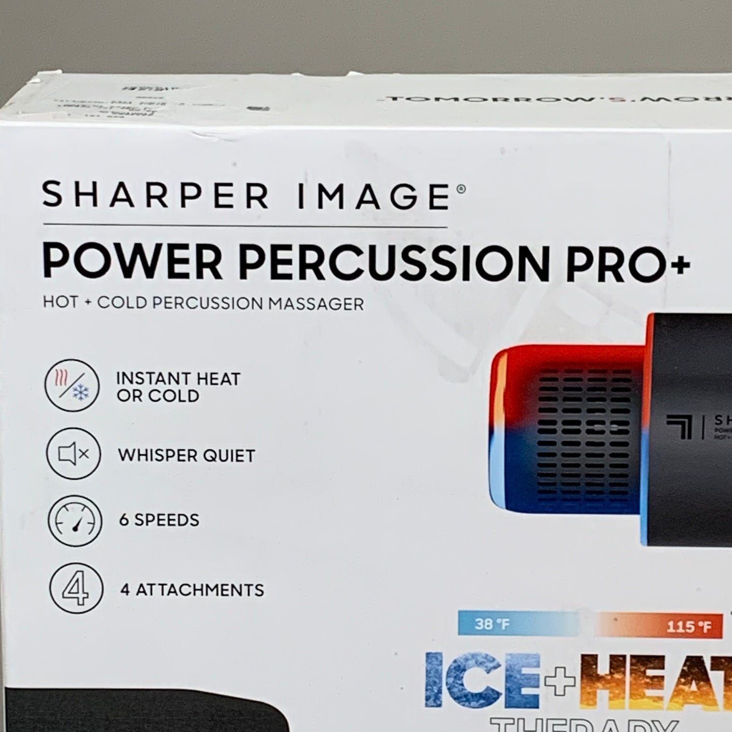 SHARPER IMAGE Power Percussion Pro+ Hot & Cold Massager 4 Interchangeable Nodes