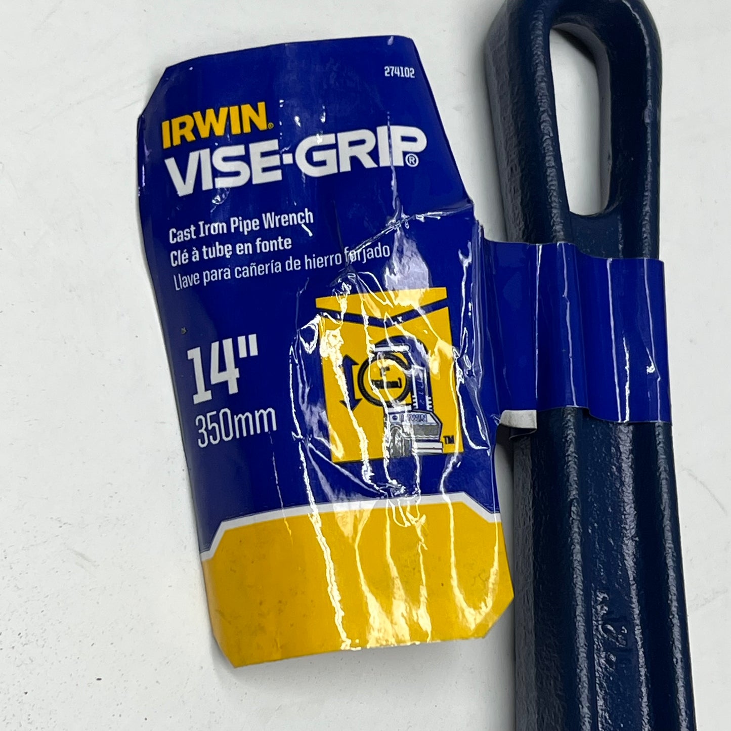 IRWIN Vise Grip Cast Iron Housing Wrench Drop Forged Jaw 14" Blue 27410