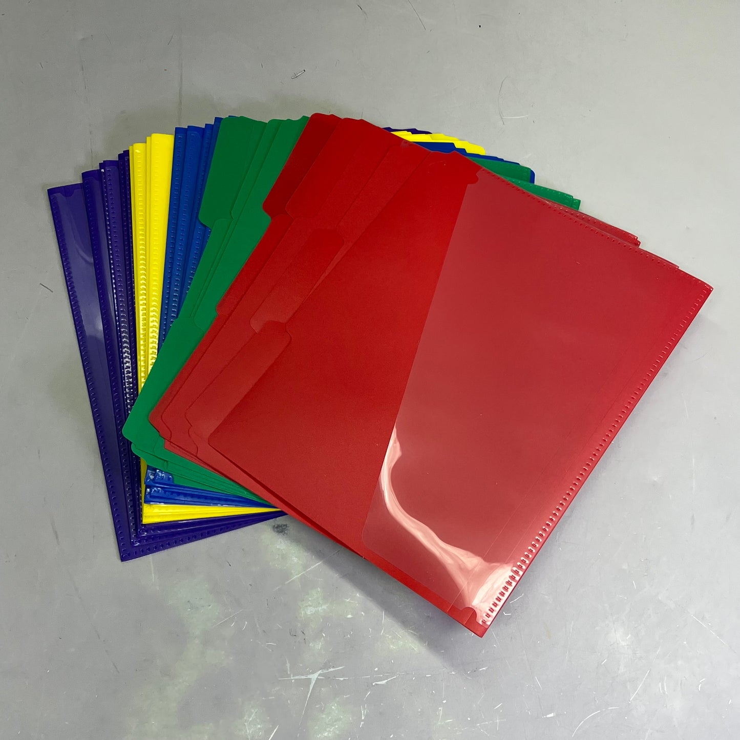 ZA@ SMEAD (30 PACK) Poly File Folders W/ Slash Pocket  1/3 Cut Assorted Colors 10540