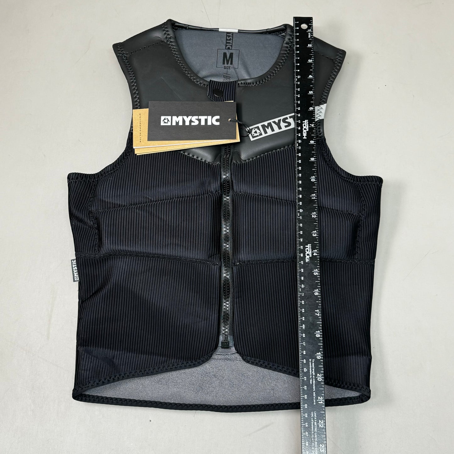 MYSTIC Block Impact Vest YKK Front-Zip & Clash Foam Sz M Black 35005.200107