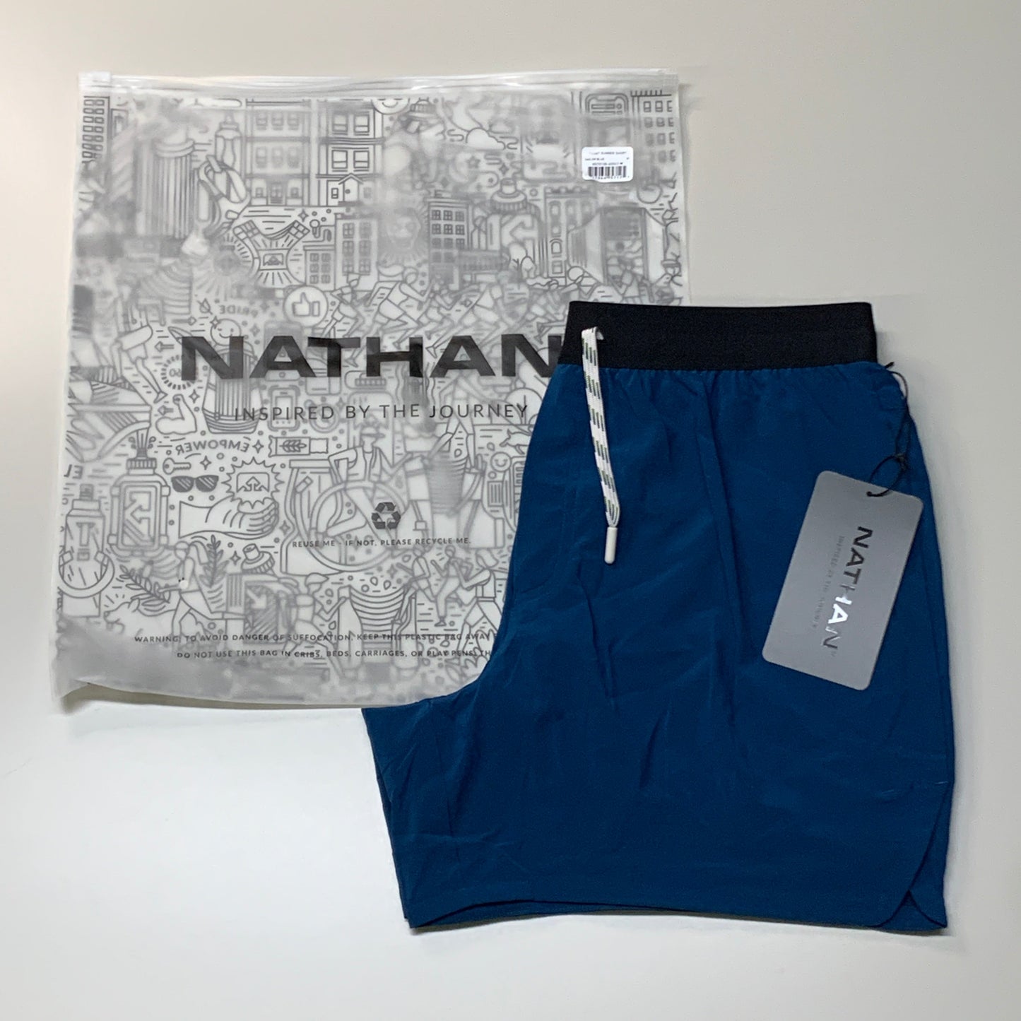 NATHAN Front Runner Shorts 5" Inseam Men's Sailor Blue Size XL NS70100-60062-XL