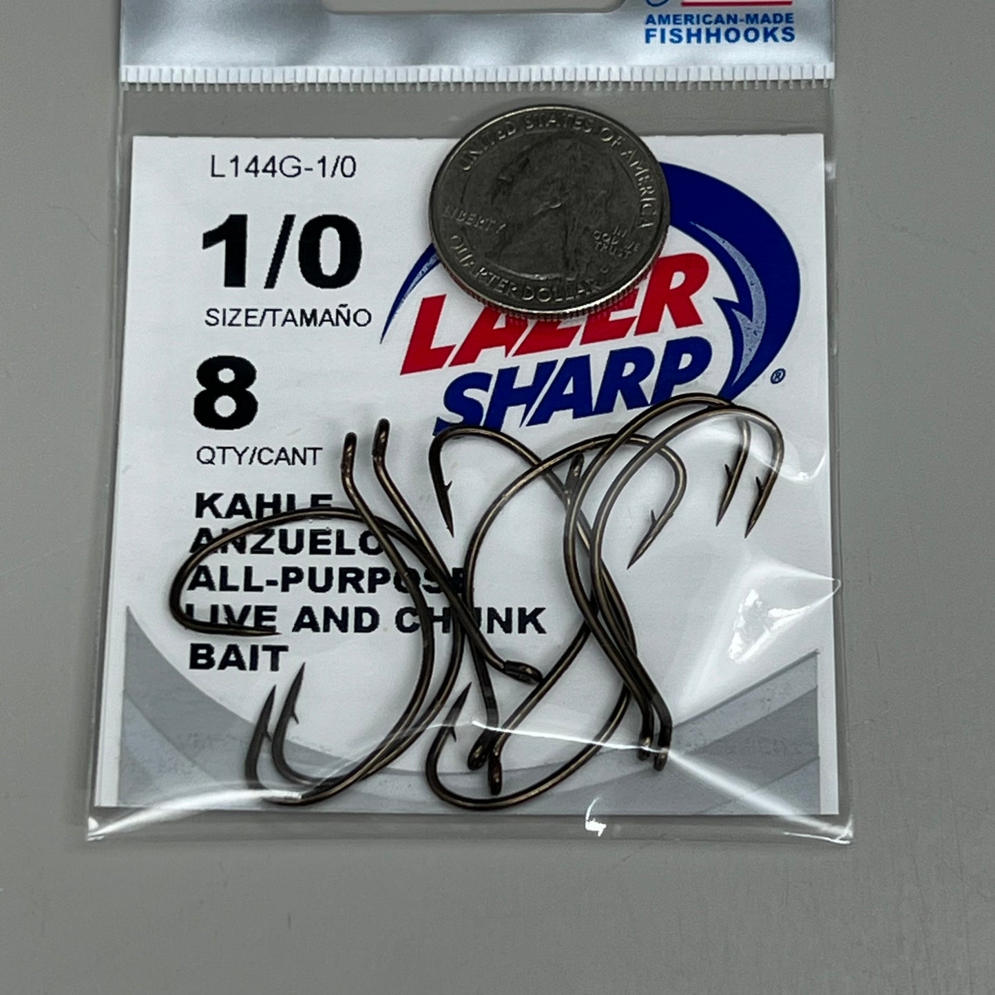 EAGLE CLAW (5 PACK) All Purpose Khale Live/Chunk Bait Bronze #1/0 8pc L144G-1/0