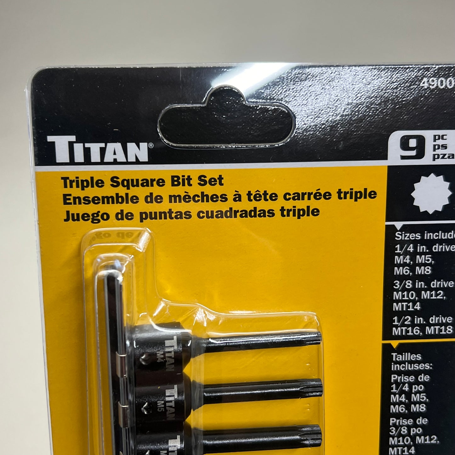 TITAN Triple Square Bit Set Impact Grade 9 Piece Set 49009