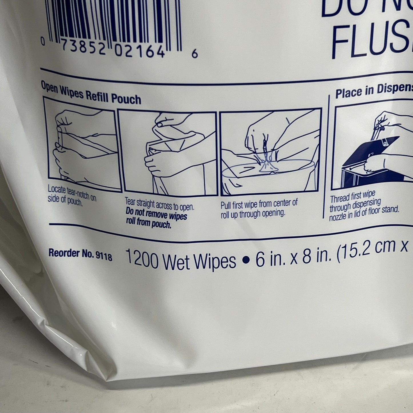 PURELL Hand Sanitizing Refill Kills 99.9% of Germs 1200 Wet Wipes White 9118-02