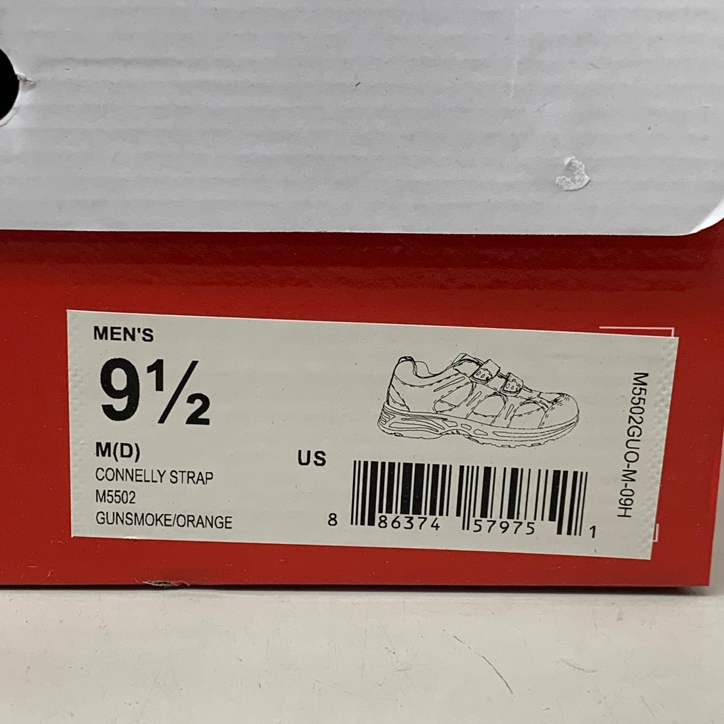 PROPET Connelly Strap Sneaker Shoes M(D) Men's SZ 9.5 Gunsmoke/Orange M5502GUO-M-09H