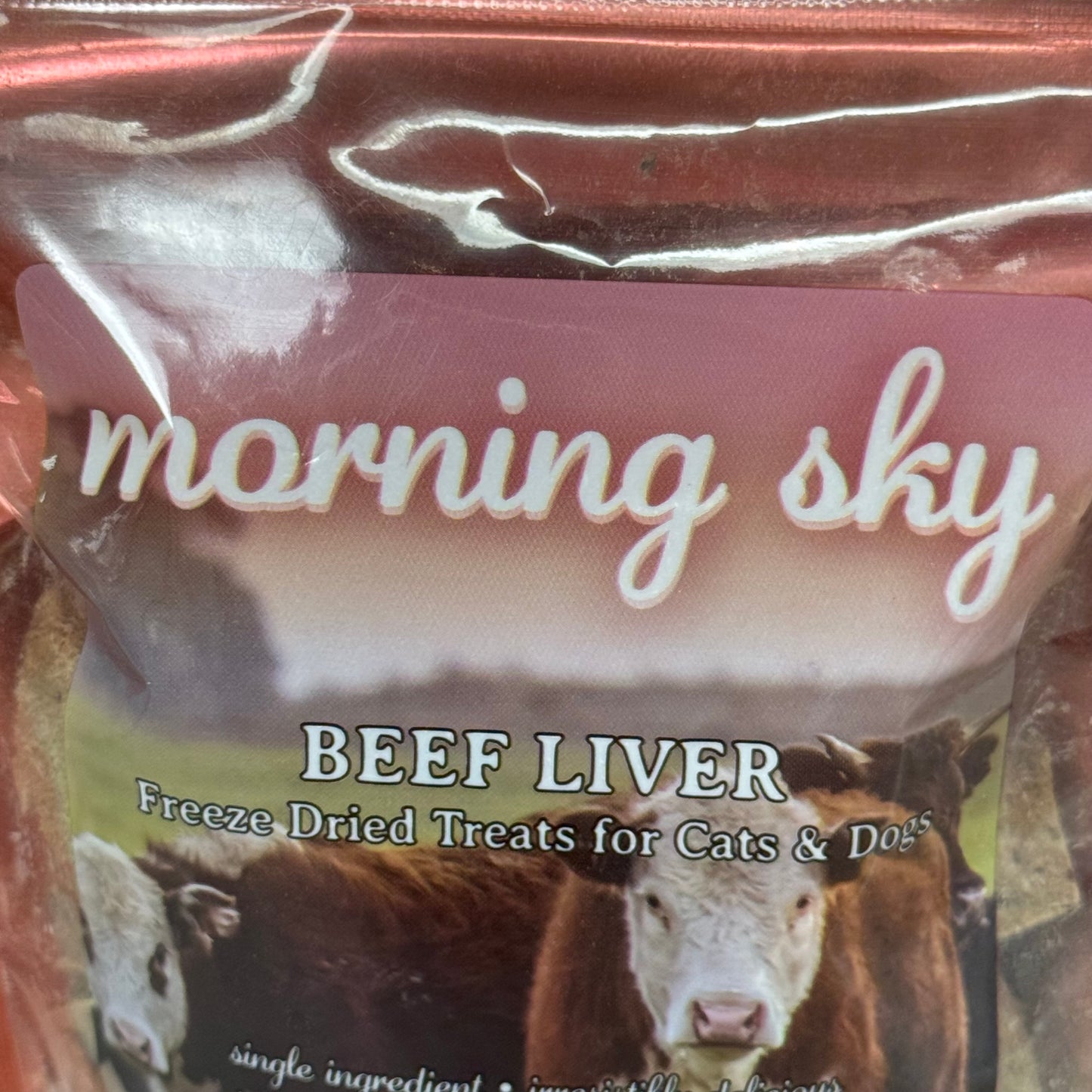 MORNING SKY (2 PACK)Freeze Dried Beef Liver Treats for Cats & Dogs 4oz BB 08/26