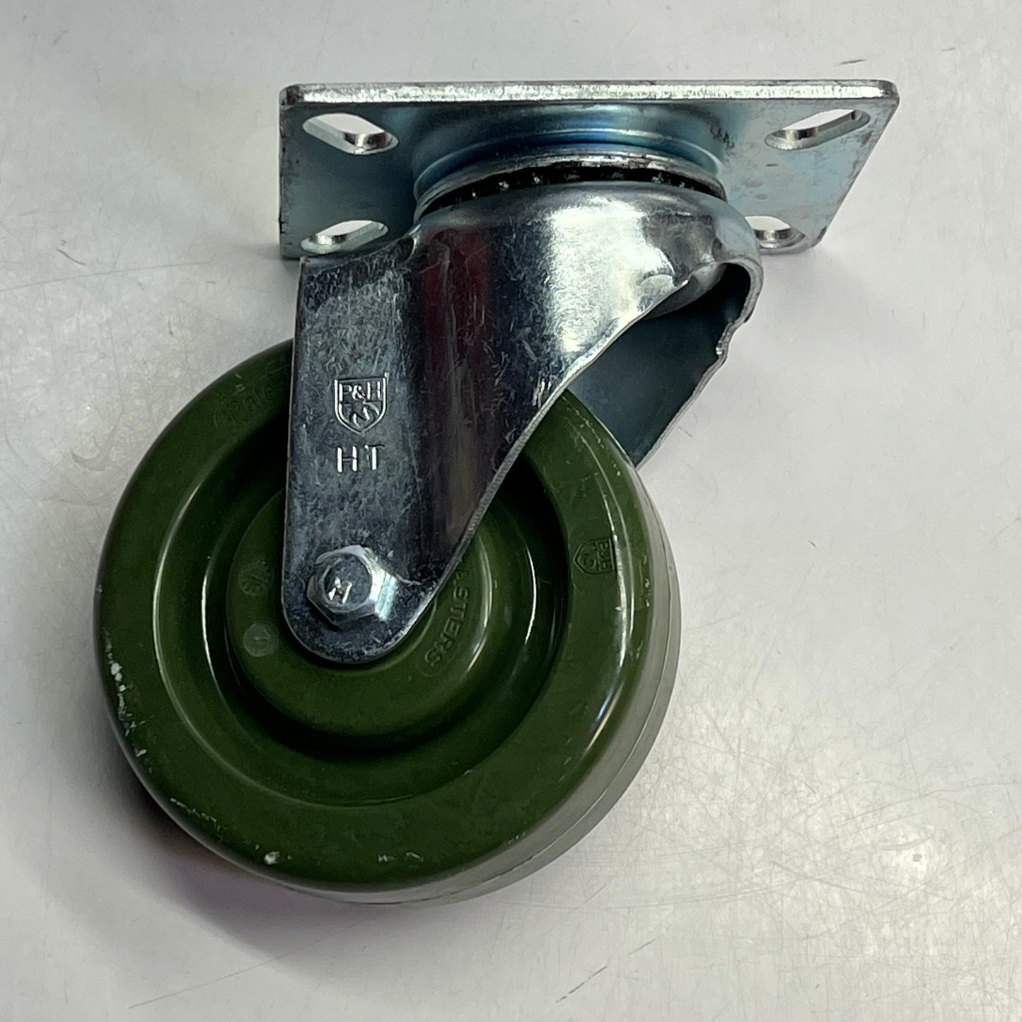 P&H CASTERS (2 PACK) SS Caster Epoxy Hi-Temp Wheel 3.125x4.125 Top Plate Green