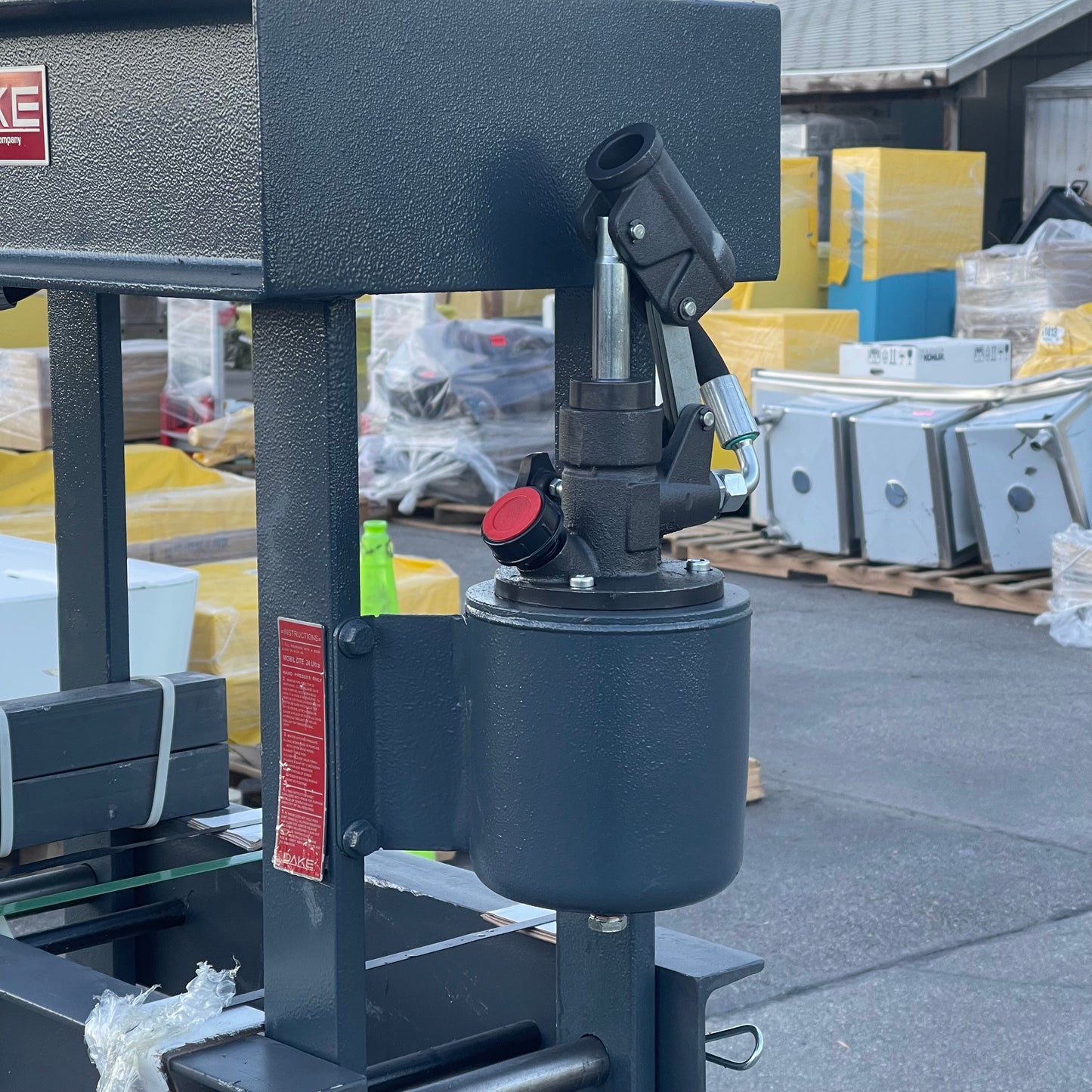 Z@ DAKE 20-Ton H-Frame Hydraulic Press 74.8”x33.5”x25.5” Grey 20 H (AS-IS)