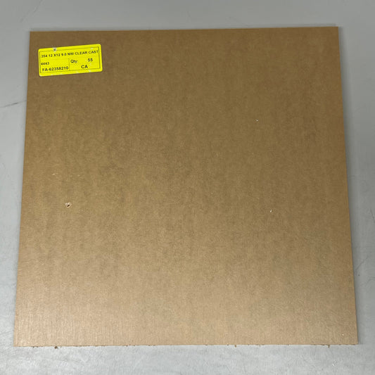 ZA@ Clear Plexiglass Acrylic Plastic Piece 2PK! .354 X 12" X 12" Paper Masked FA-62358210 A