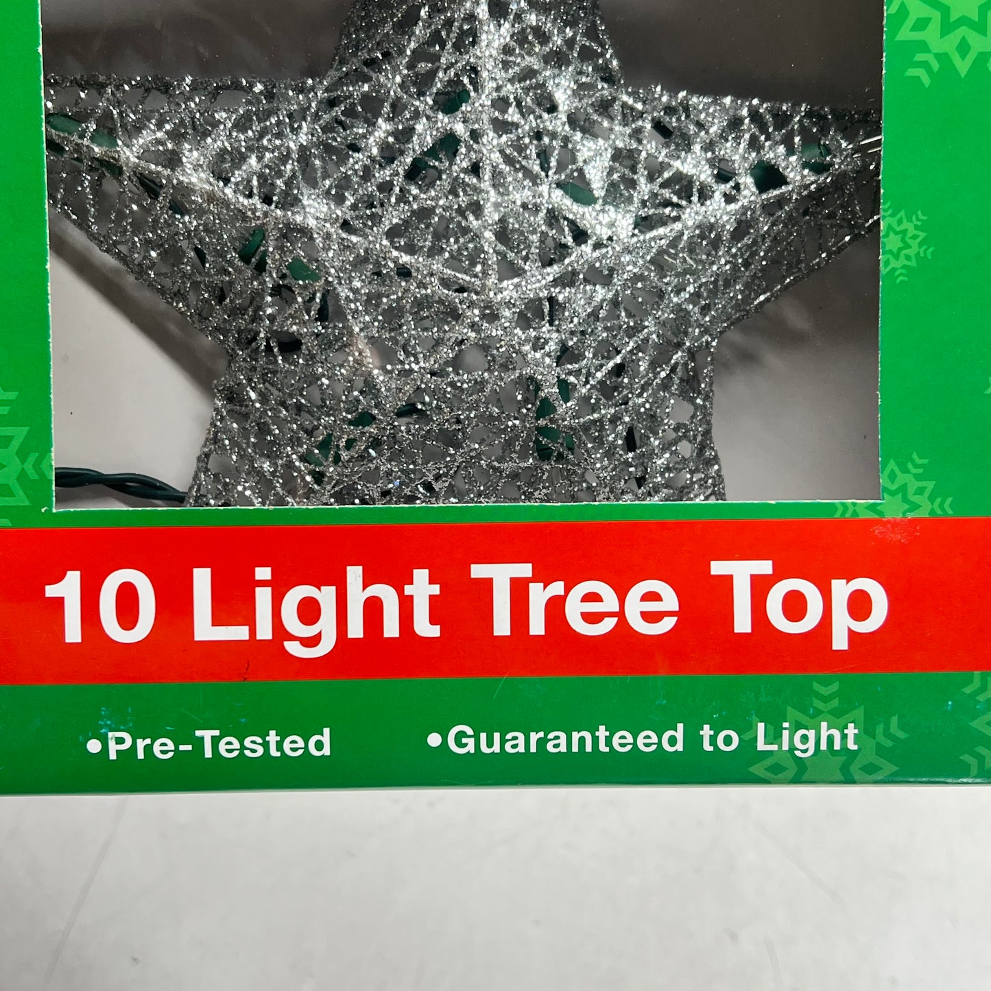 KURT S ADLER Wire Star Tree Topper Christmas Decor 9" 10 Light Silver UL0131S
