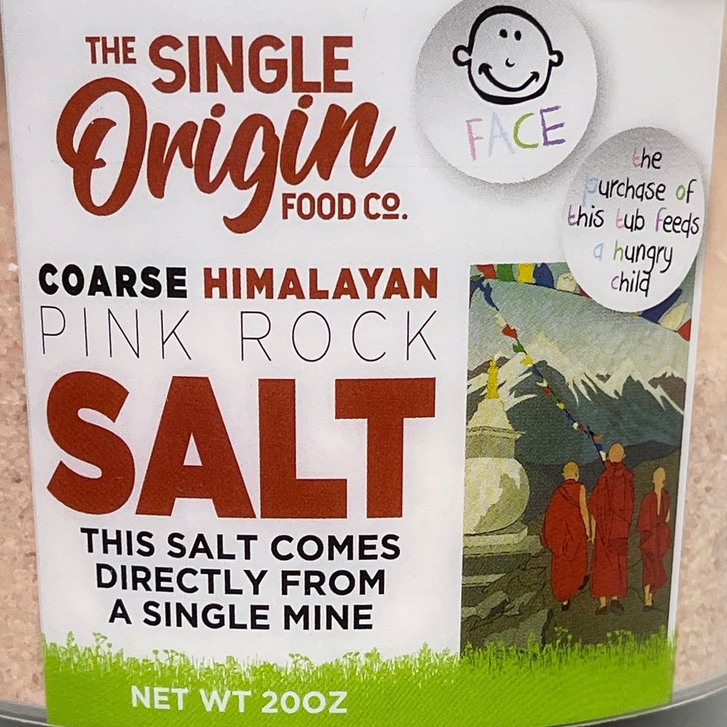 ZA@ THE SINGLE ORIGIN FOOD CO (6 PACK) Pink Himalayan Salt Tub (course) 20 oz/each BB 11/26 C