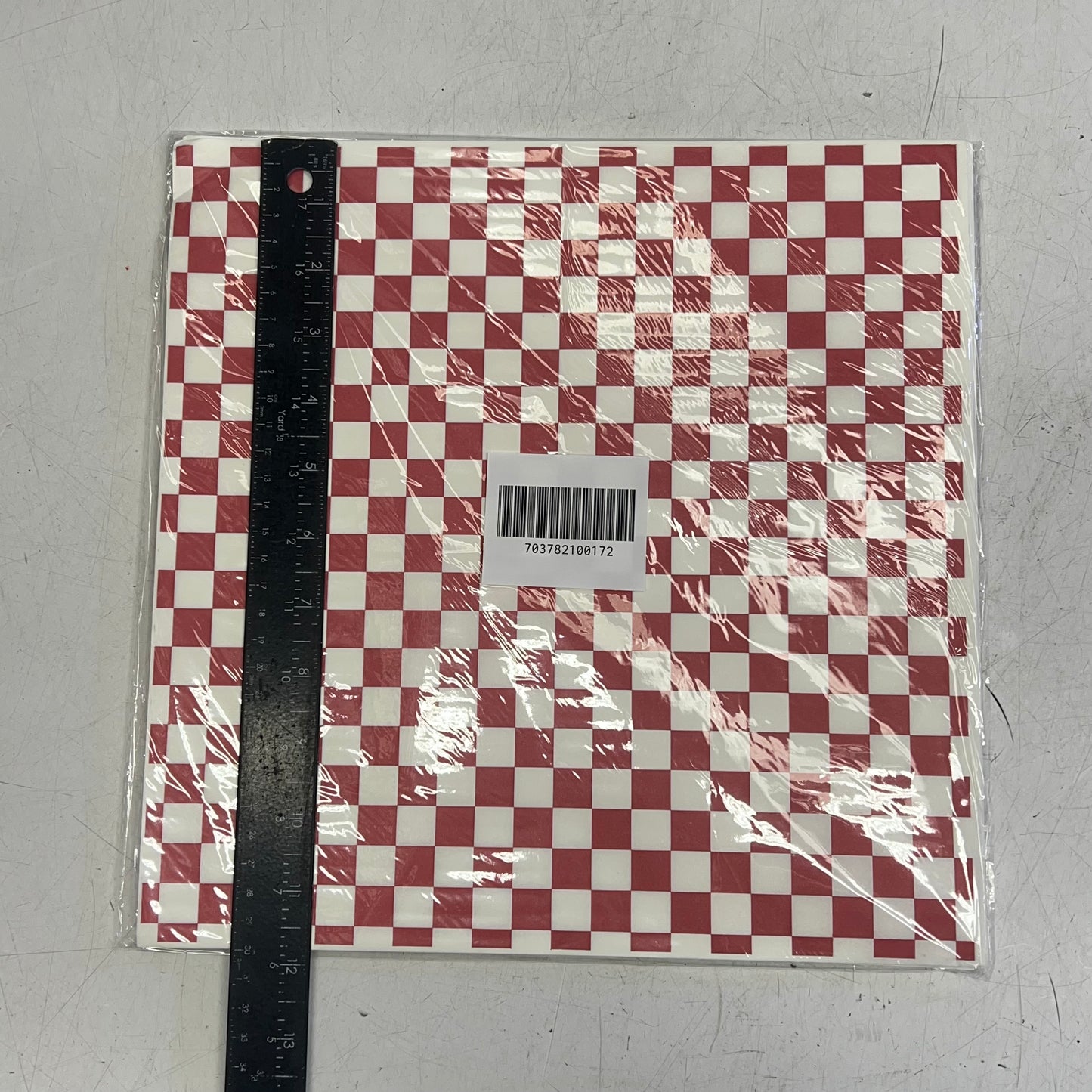 ZA@ (3000 PACK) Food Wrapping Paper  12"x12" Red/White Checkered