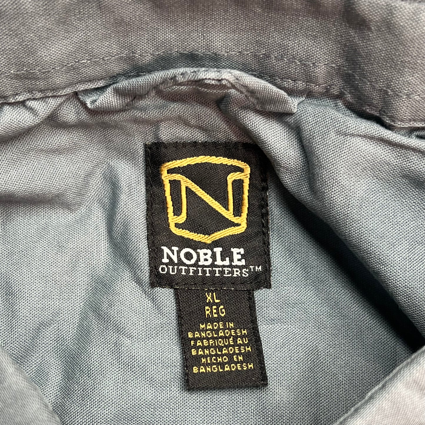 NOBLE OUTFITTERS Short Sleeve Weathered Work Shirt Men's Sz XL-R Light Blue 12005