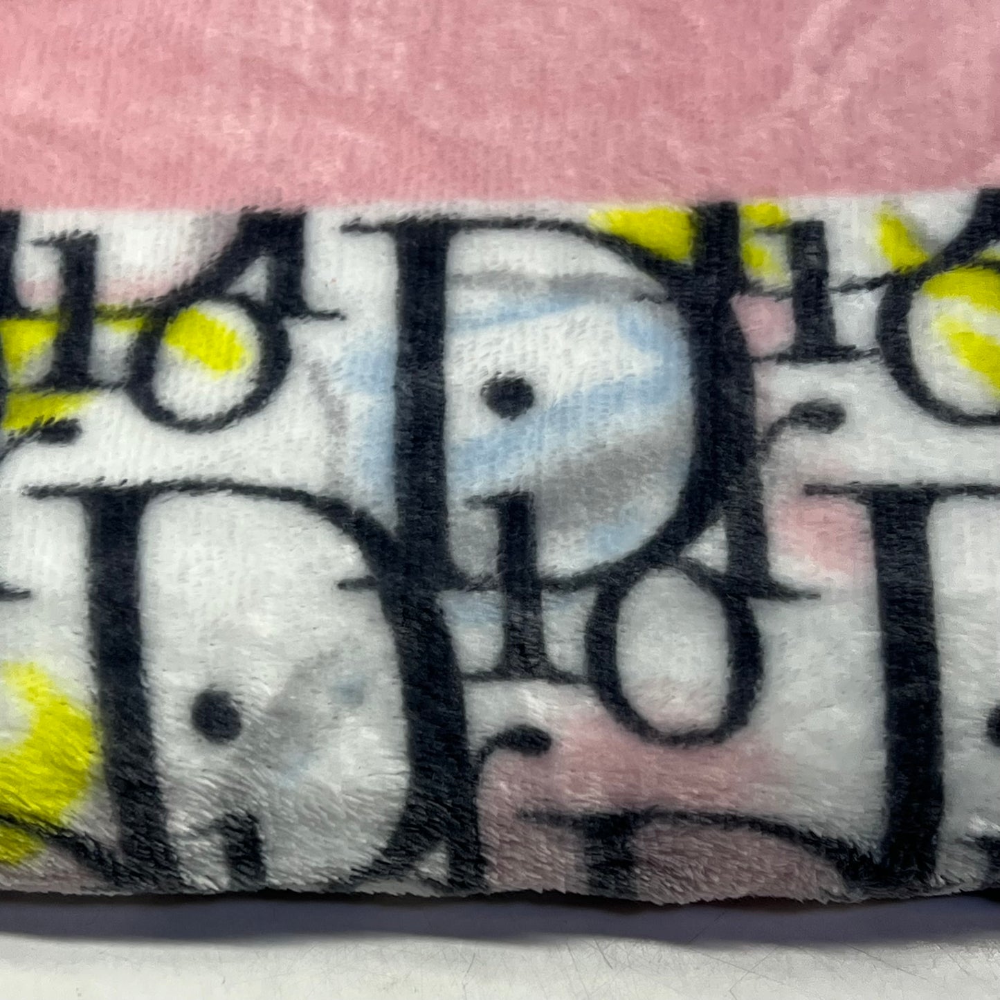 ZA@ LOVE HOME 100% Polyester Dior Logo Pattern Soft Blanket (NOT AUTHENTIC DIOR) Queen Sz Throw Pastels