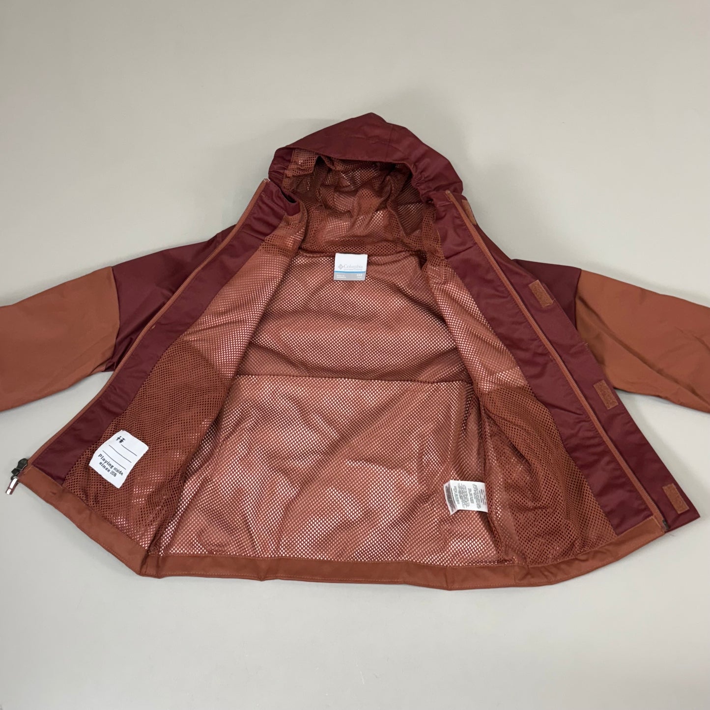 COLUMBIA Hikebound Jacket Waterproof Breathable Omni-Tech Youth XXS Spice Auburn