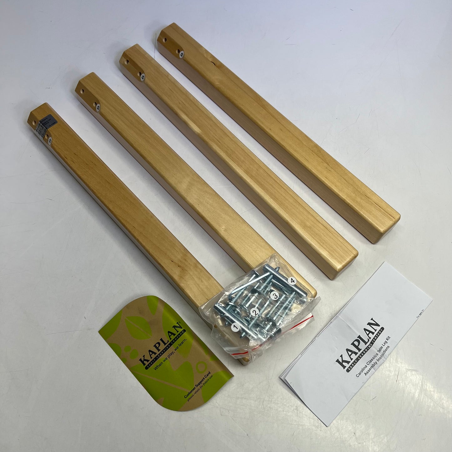 KAPLAN Caroline Birch Table Legs For Adjustable Rectangle Table 18" Tan 87024-18