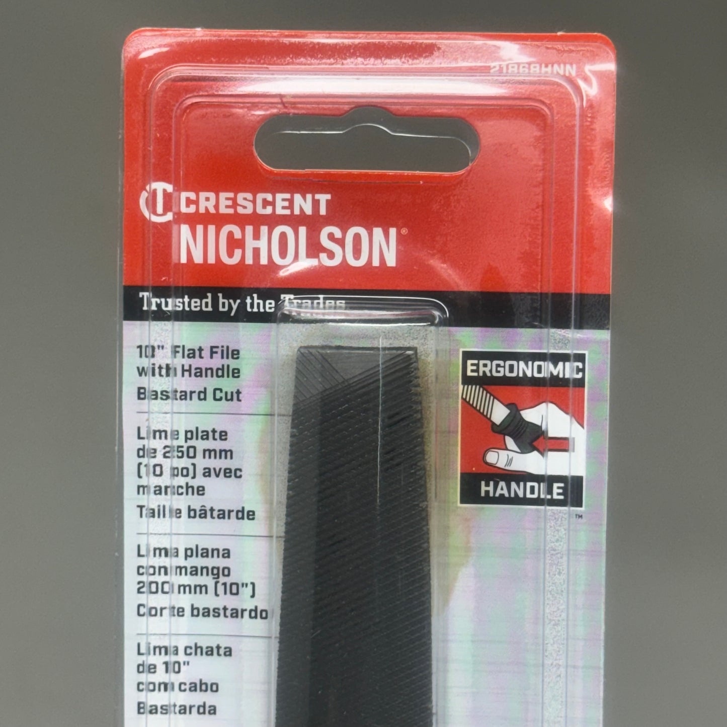 CRESCENT NICHOLSON (2 PK) 10" Flat Double Cut File w/Ergonomic Handle 21868HNN