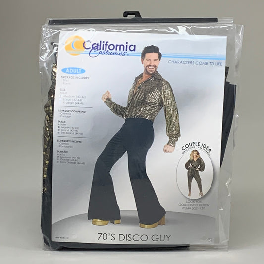 CALIFORNIA COSTUMES Men's 70's Disco Guy Sz-M (40-42) Gold/Black 5121-141