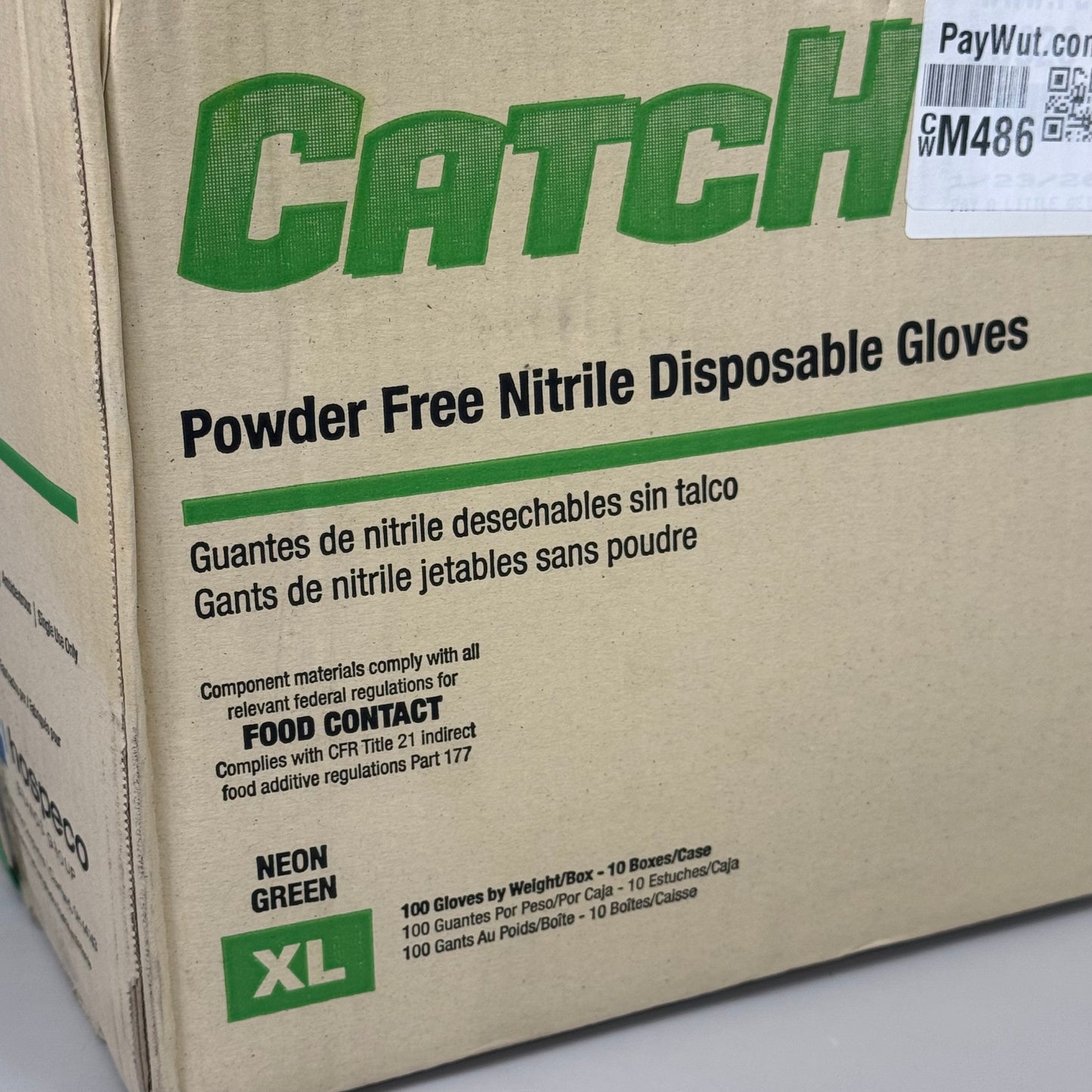 HOSPECO CATCH (1,000 Gloves) Powder Free Nitrile Disposable Gloves GL-NT107NGFX