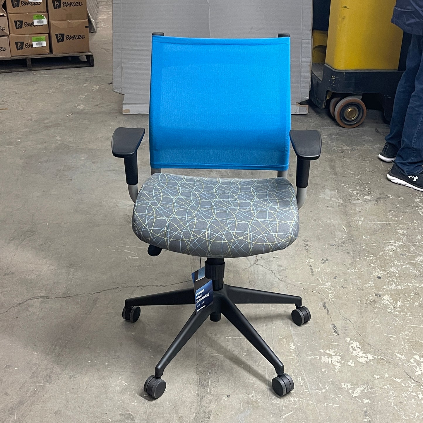 SITONIT Seating Rolling Mesh Mid Back Adjustable Office Chair Electric Blue (New)