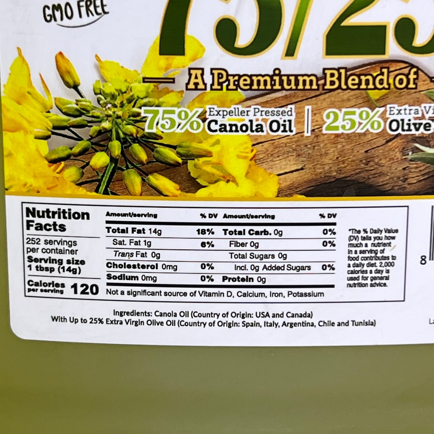 FARM TO MARKET 75/25 Extra Virgin Olive Oil 1 Gal. BB: 03/27