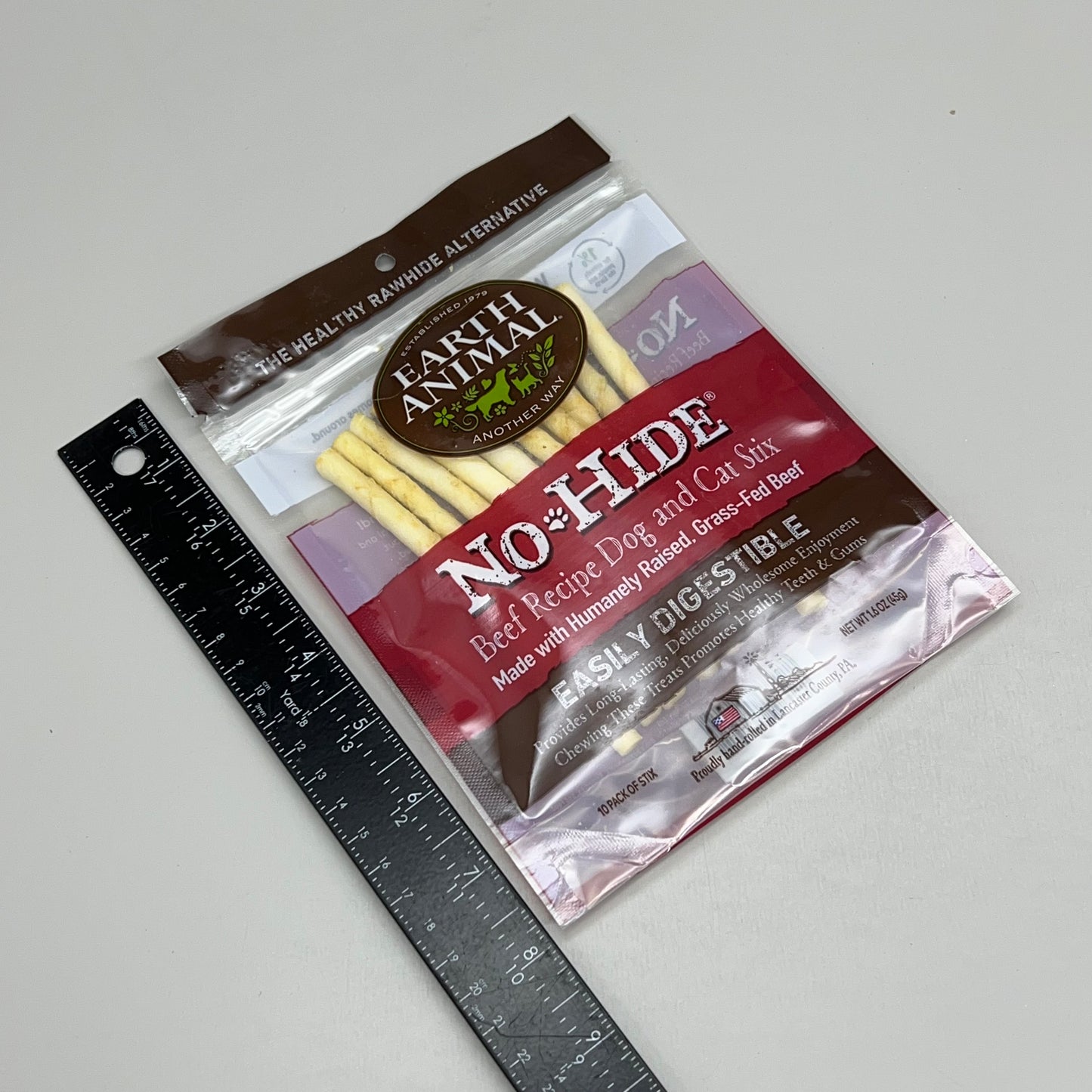 EARTH ANIMAL (3 PACK) No-Hide Beef Stix Natural Rawhide Alternative 10pk BB 12/25