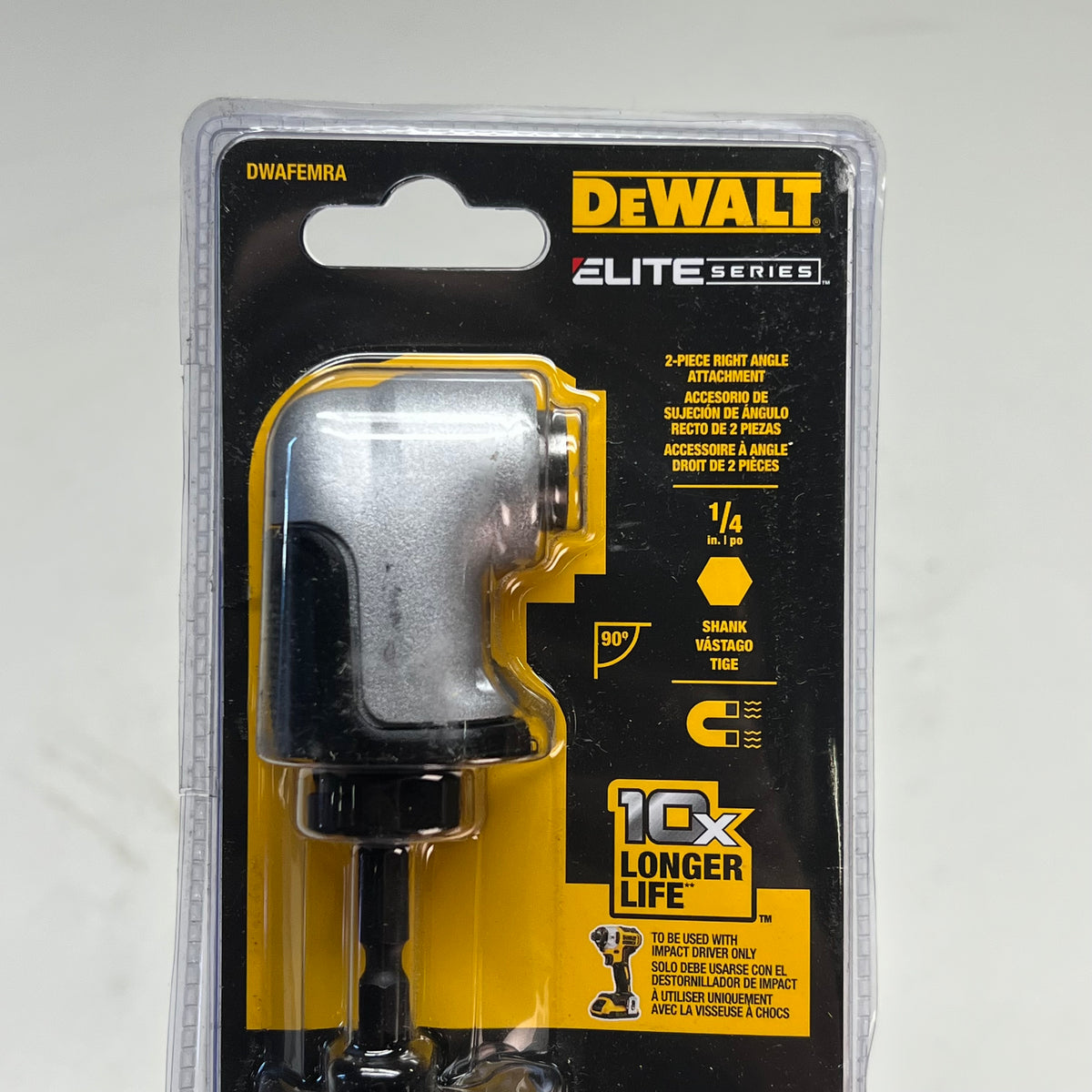 DEWALT Elite Series Impact Drill Attachment  1/4" Hex Shank  Black DWAFEMRA