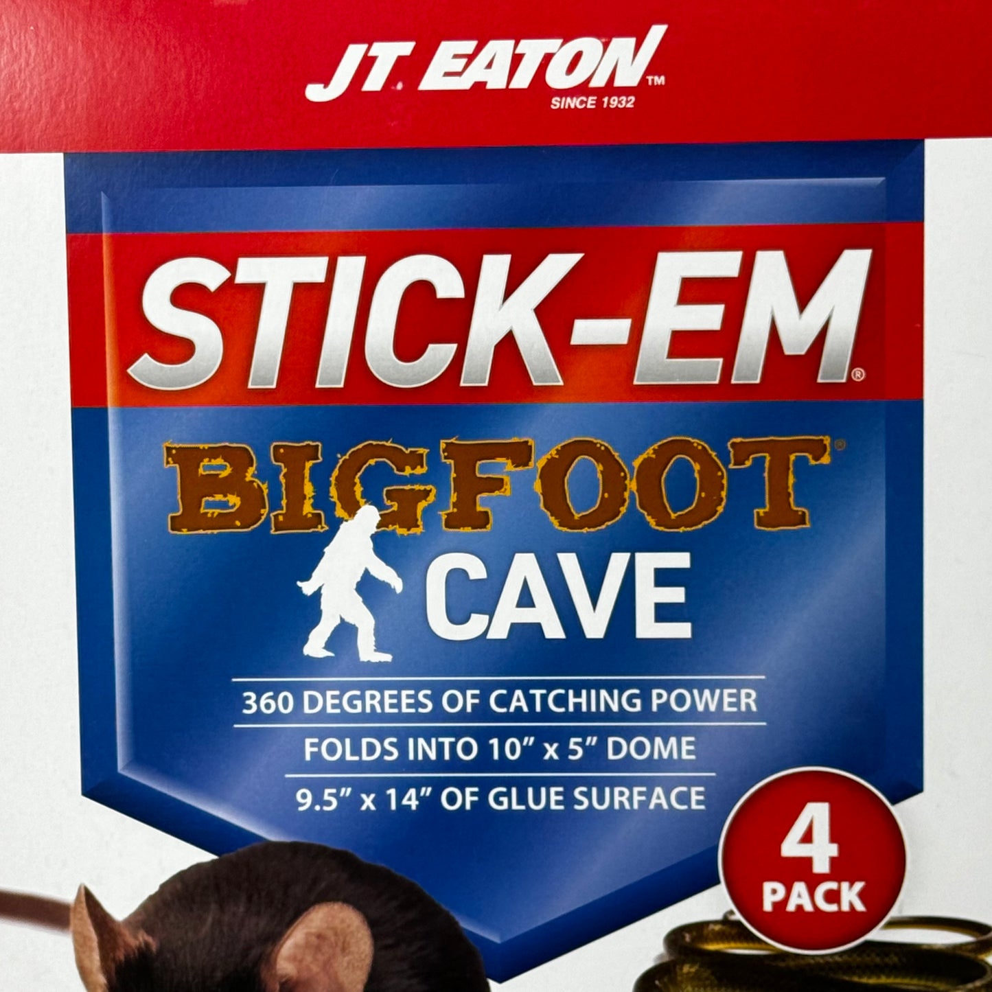 JT EATON (12 PK) Stick-em Bigfoot Cave XL Glue Trap 4-Pack #188-4