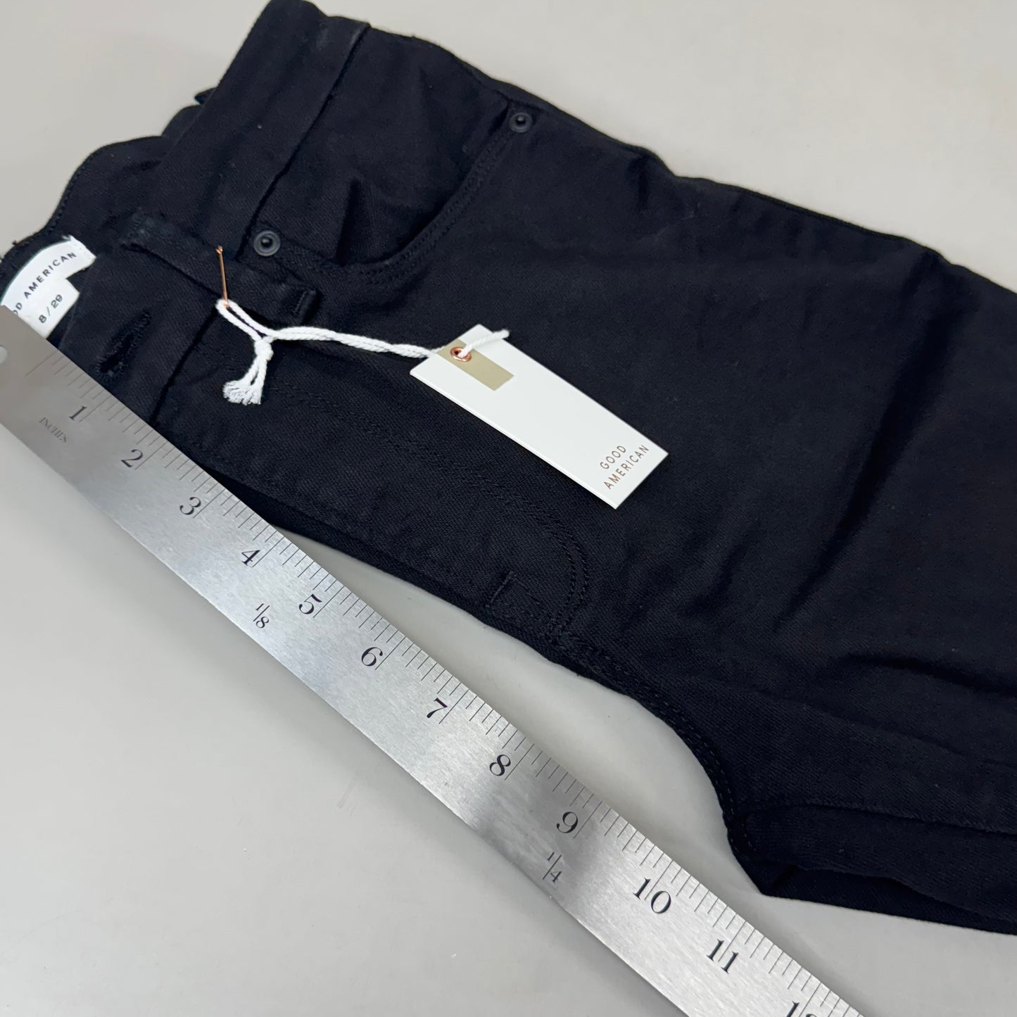 GOOD AMERICAN Good Legs Flare Jeans Women's Sz 8 Black001 GLF47SBTE