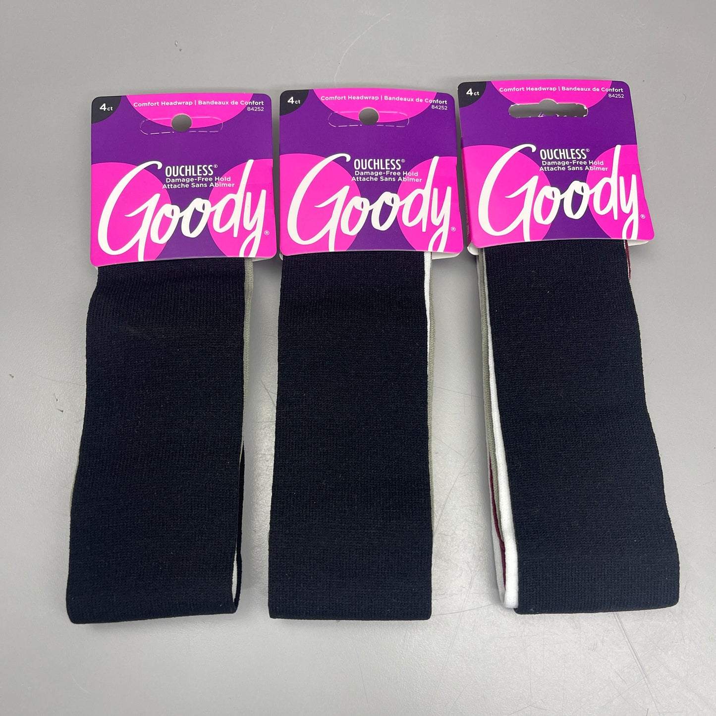 GOODY 3 Sets of 4! Comfort Headwraps Ouchless Damage-Free Hold 3000582 (New)