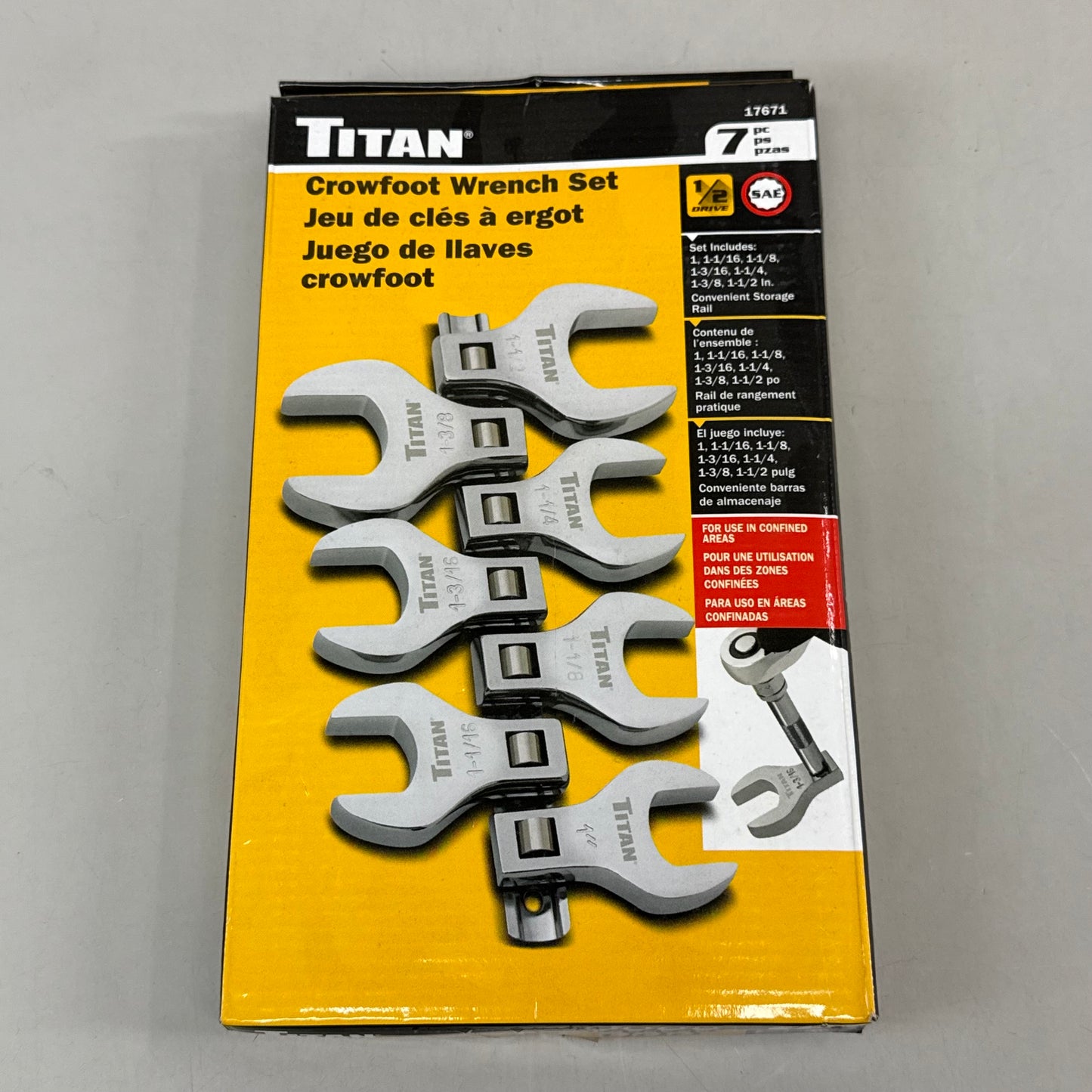 TITAN (7 Piece) Crowfoot Wrench Set 1" to 2" 17671