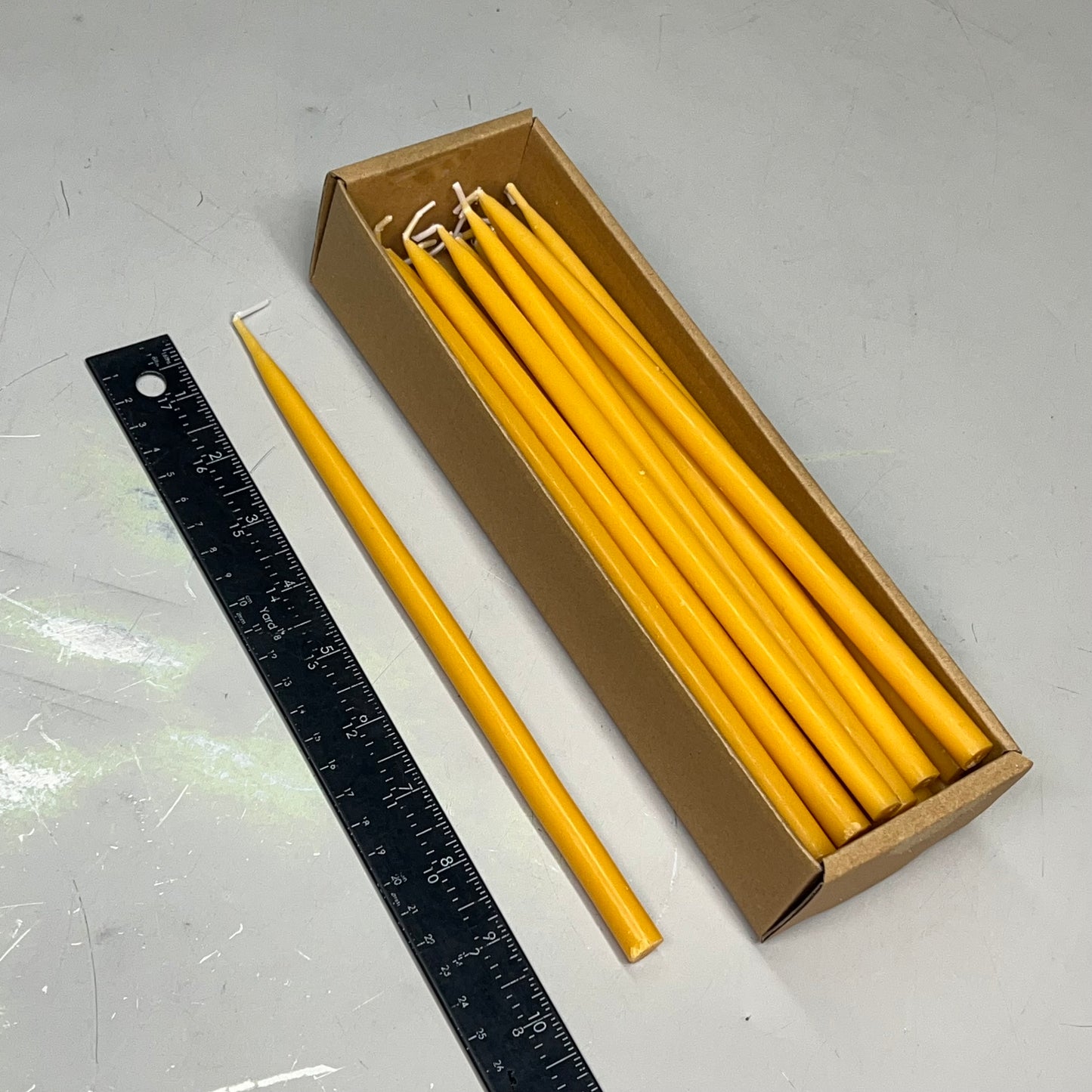 CREATIVE CO-OP (24 PACK) Thin Taper Candles Unscented 1/2" R 10"H Caramel CD2242