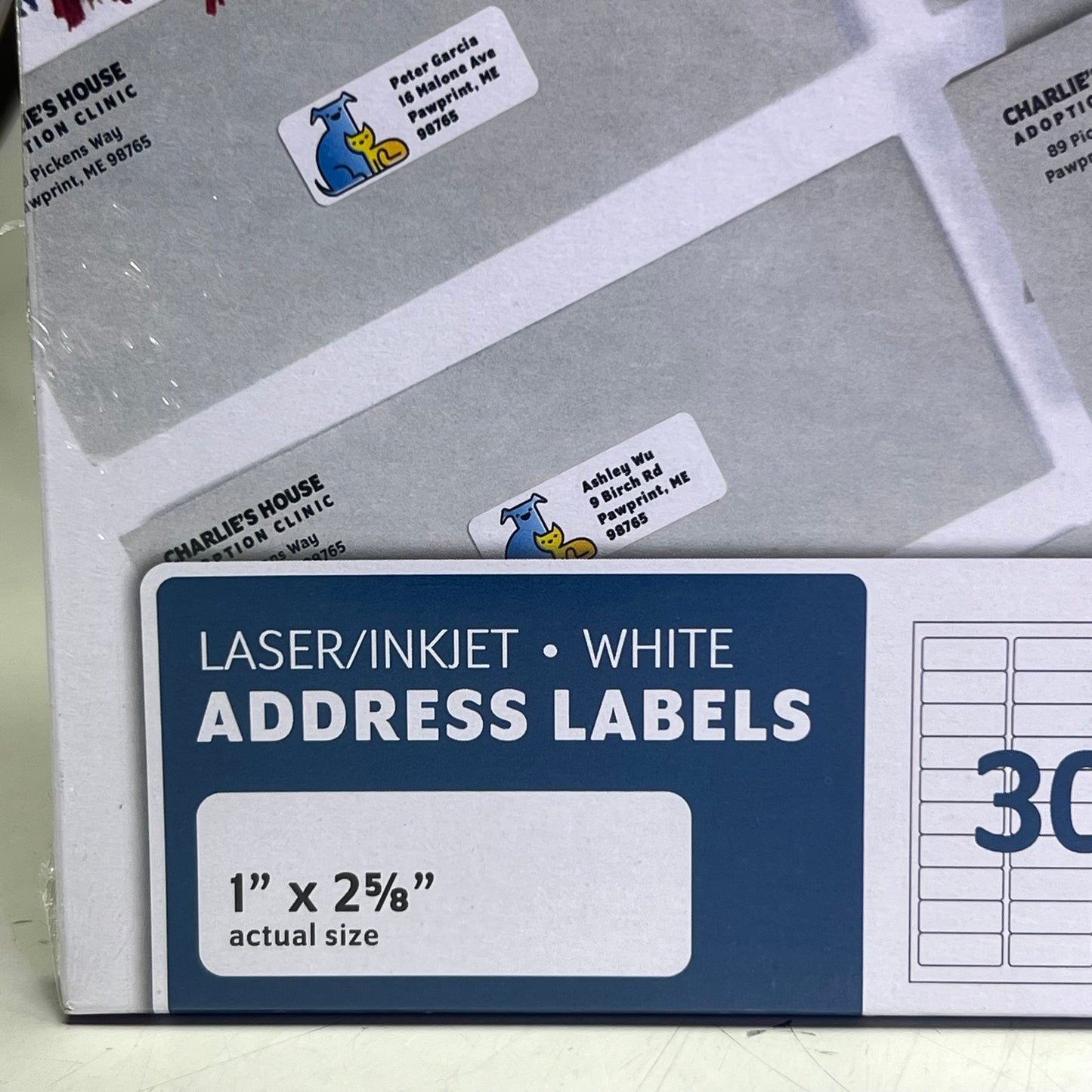 MACO (3000 Labels) Bright White Label Stock 1" x 2 5/8" White ML-3000