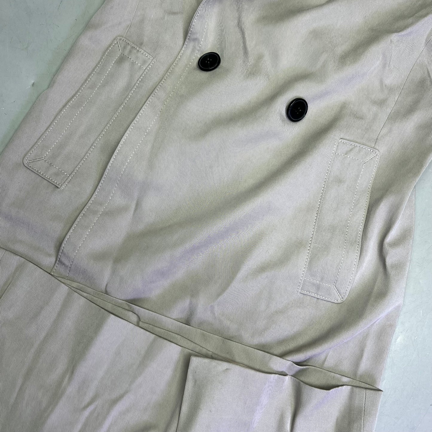 CLUB MONACO Long Trench Coat 100% Lyocell Shell Women's Sz S Light Khaki