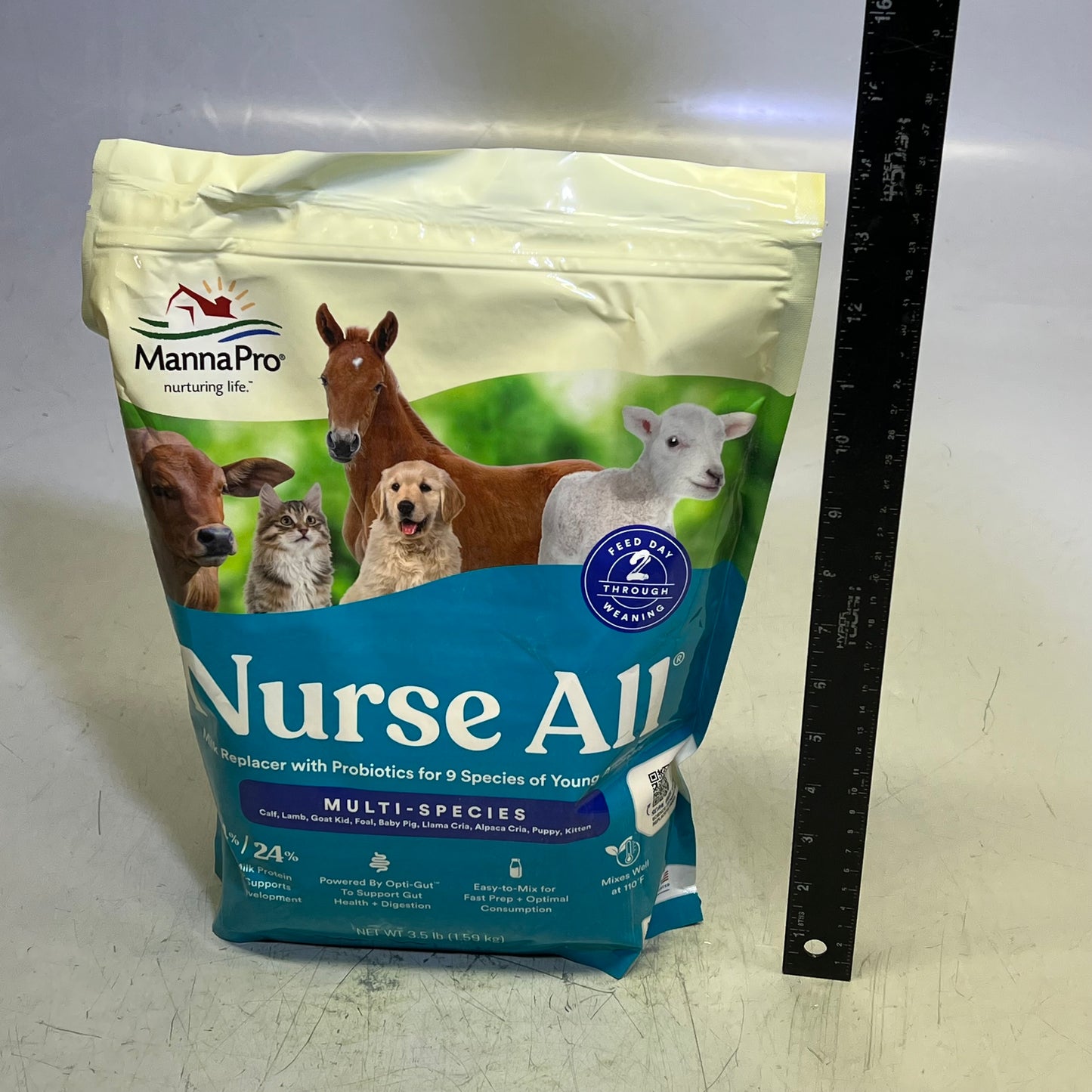 NURSE ALL All-Milk Replacer W/ Probiotics Multi-Species 3.5lbs White BB 03/26