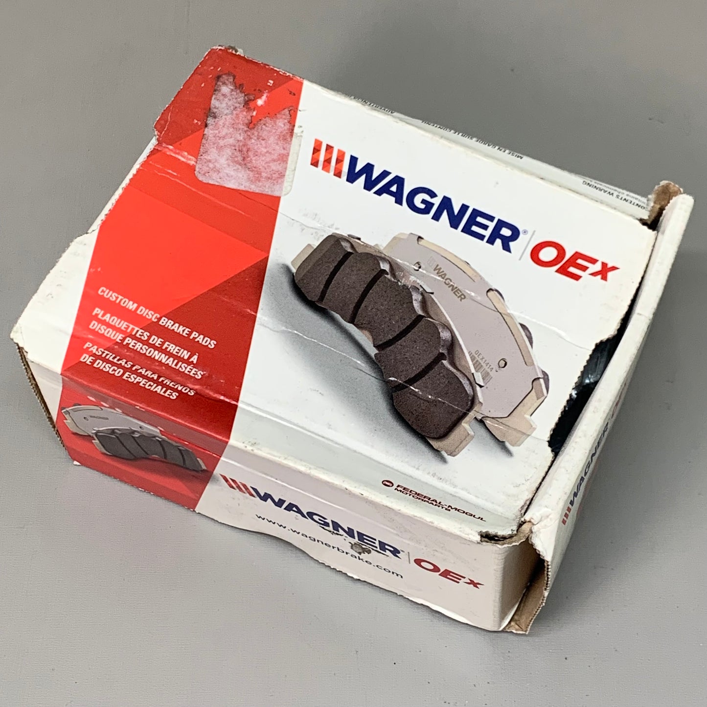 WAGNER OEx Ceramic Disc Brake Pad Set 4 1/2" x 2" Grey OEX1762