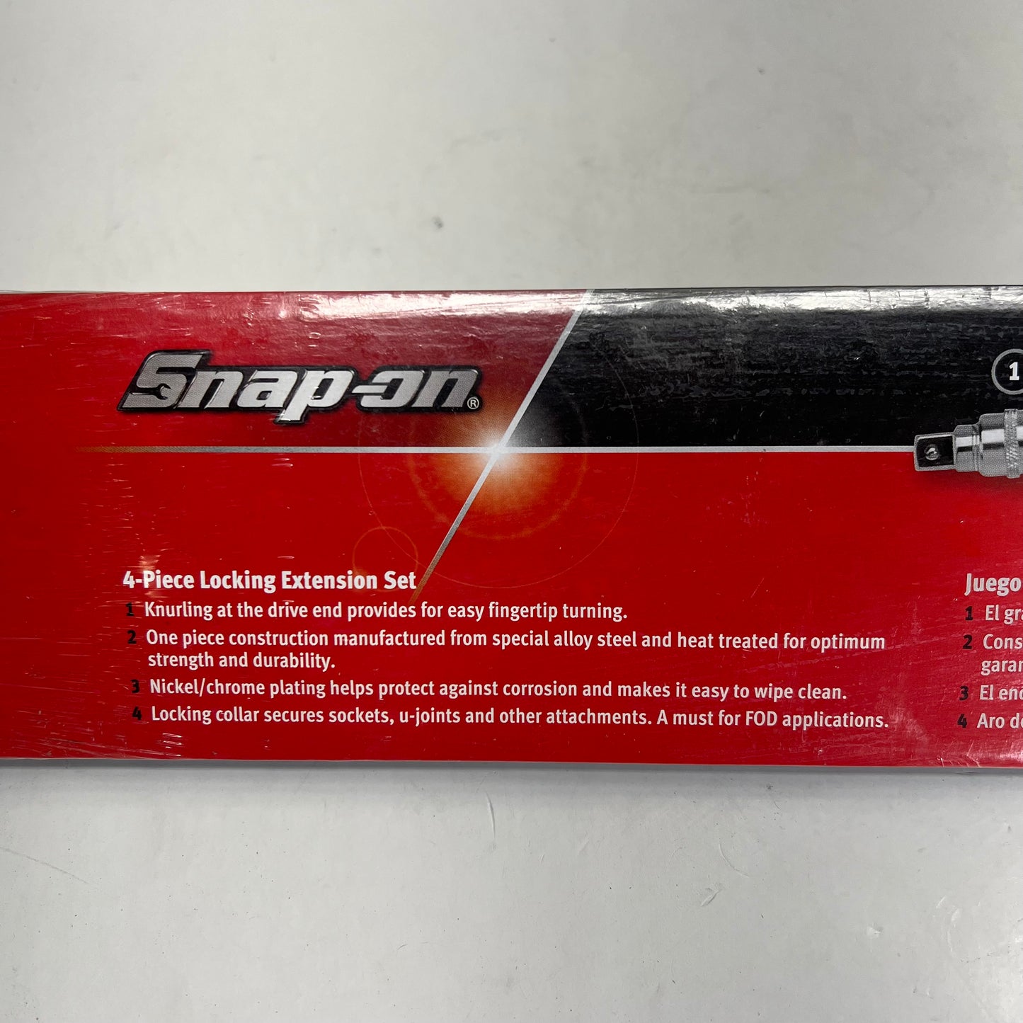 SNAP ON Quick Release Locking Knurled Extension Set 4 Piece - 3/8" Drive Chrome