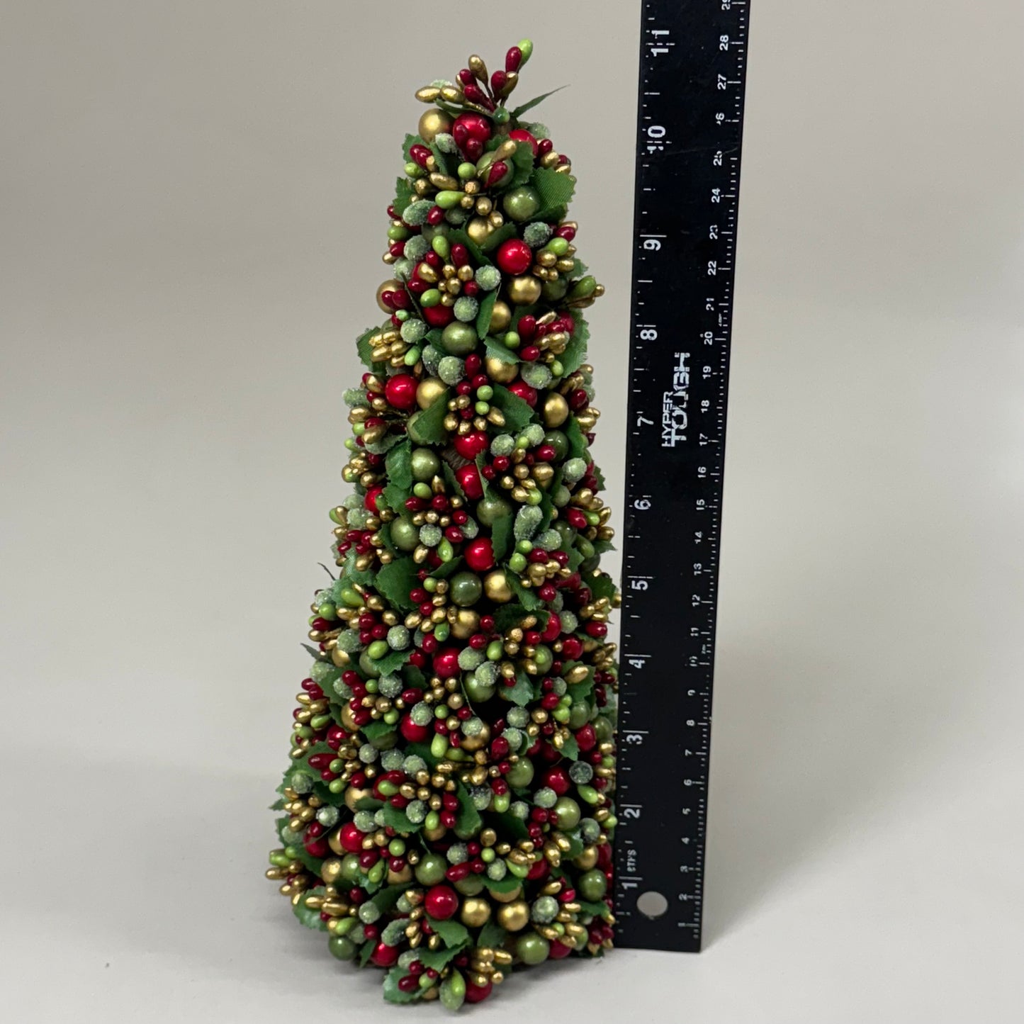 RAZ IMPORT (SET OF 2) Beaded Berry Cone Christmas Tree Decoration 12" 4410113